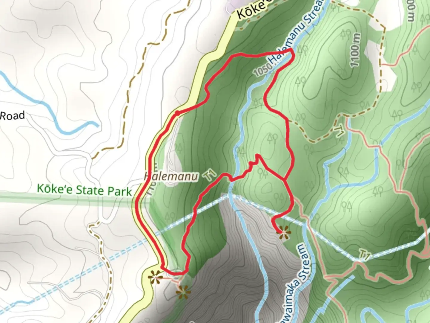 An image depicting the trail Cliff and Pu'u Hinahina Loop Trail and its surrounding area.