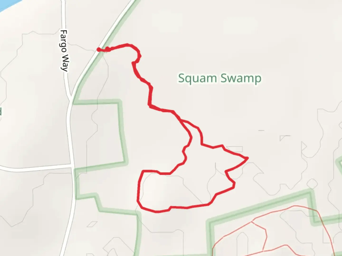 An image depicting the trail Wauwinet Road Loop and its surrounding area.