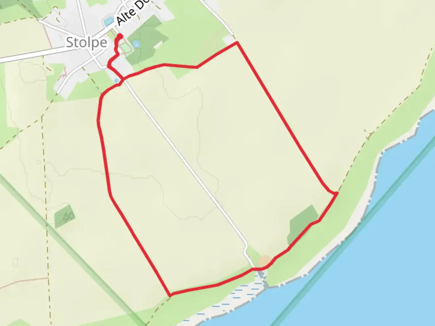 An image depicting the trail Stolpe auf Usedom Loop and its surrounding area.