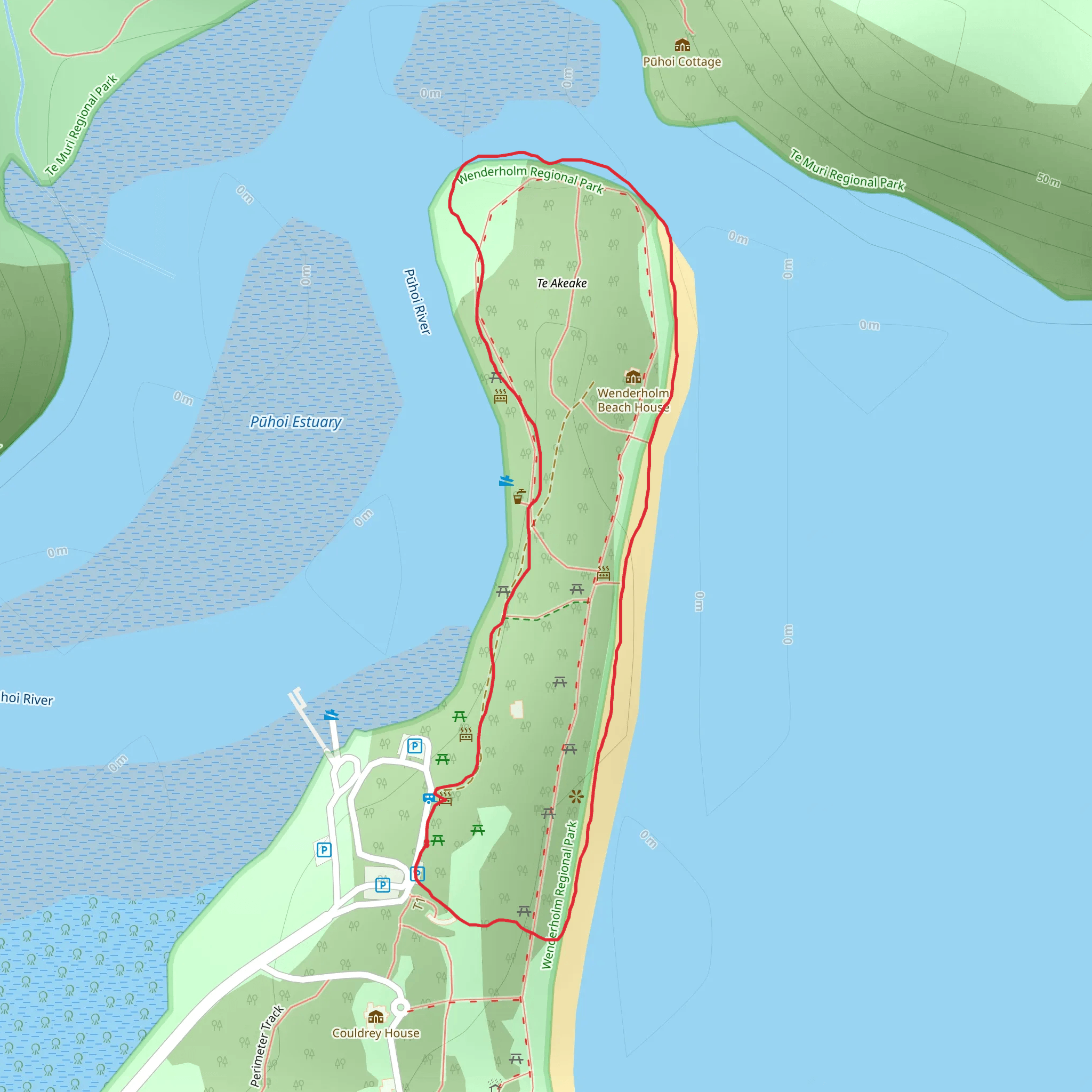 Te Akeake Walk mobile static map
