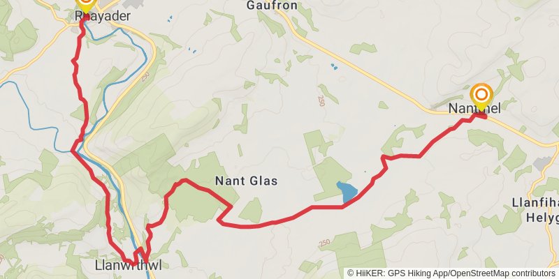Gwastedyn Church from Rhayader GWY stage 3 Map