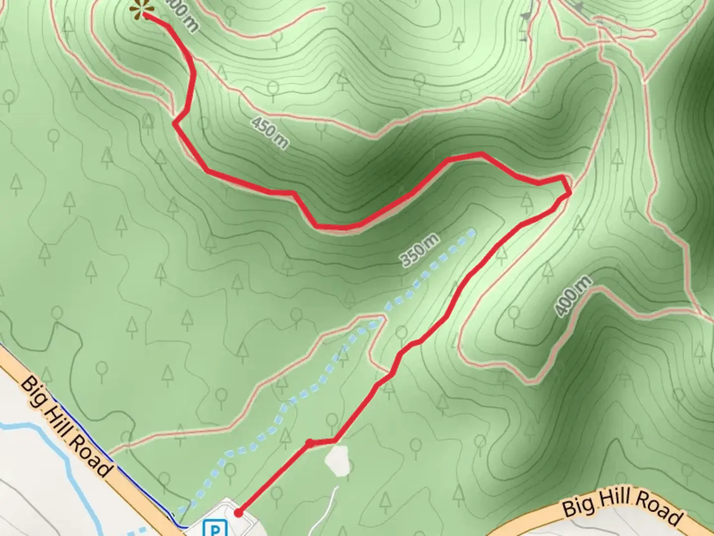 An image depicting the trail Sacred Shadow via Indian Fort Trail and its surrounding area.