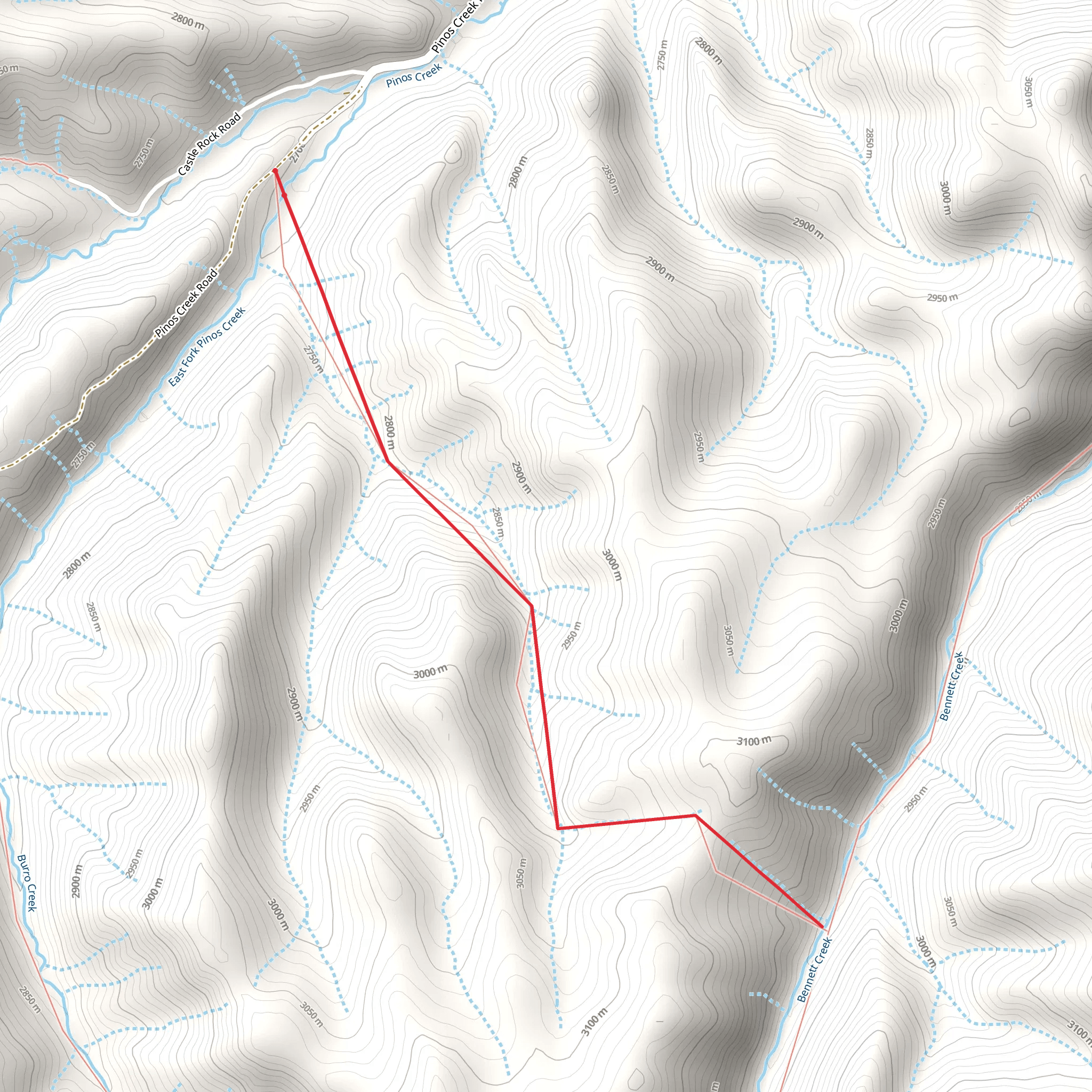 Munger Canyon Trail mobile static map
