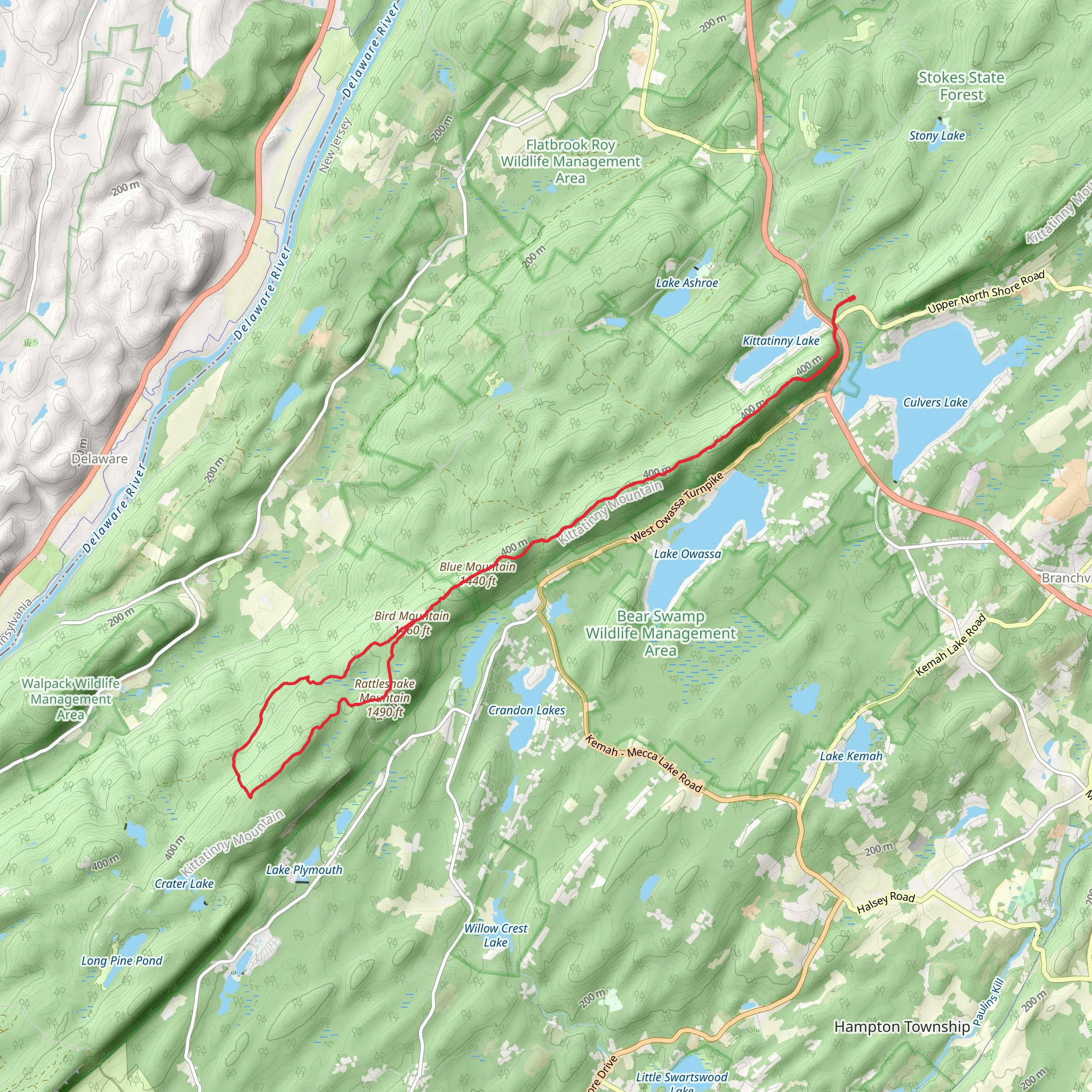 Rattlesnake Mountain Loop via Appalachian trail mobile static map