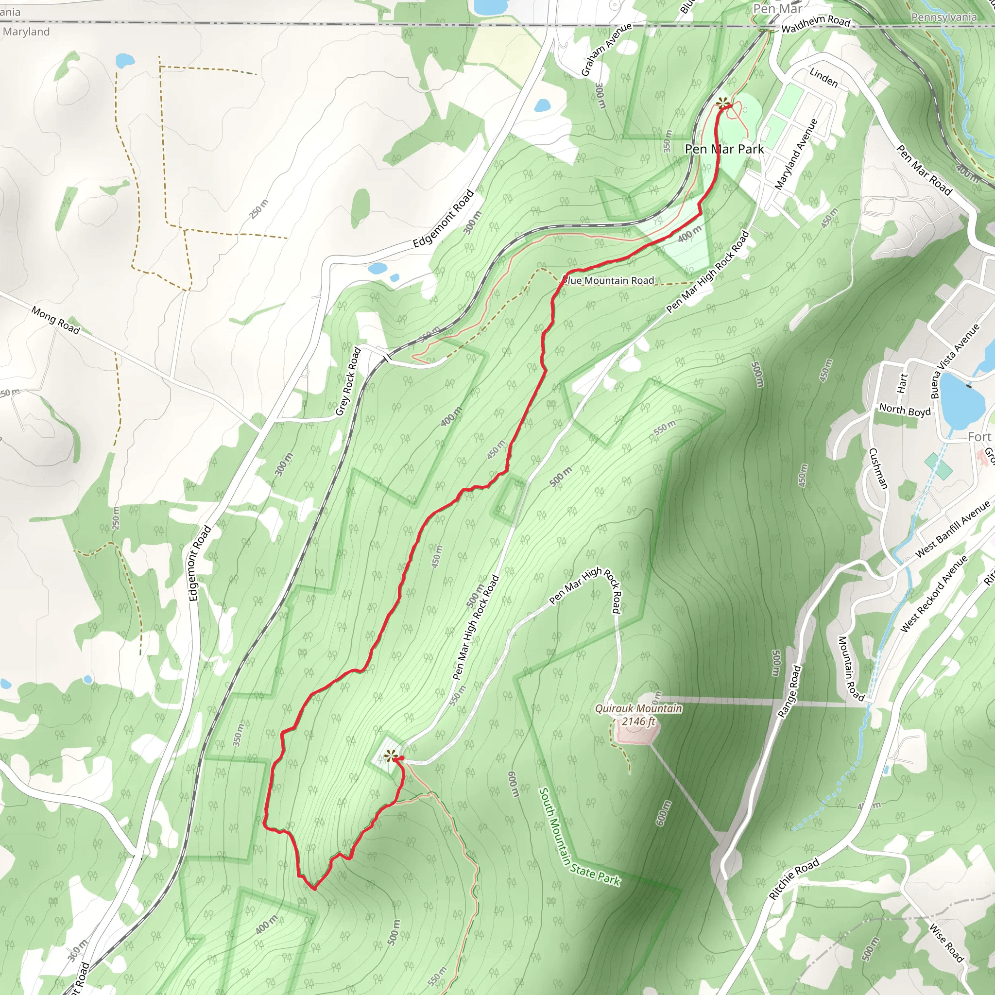 High Rock via Appalachian Trail mobile static map