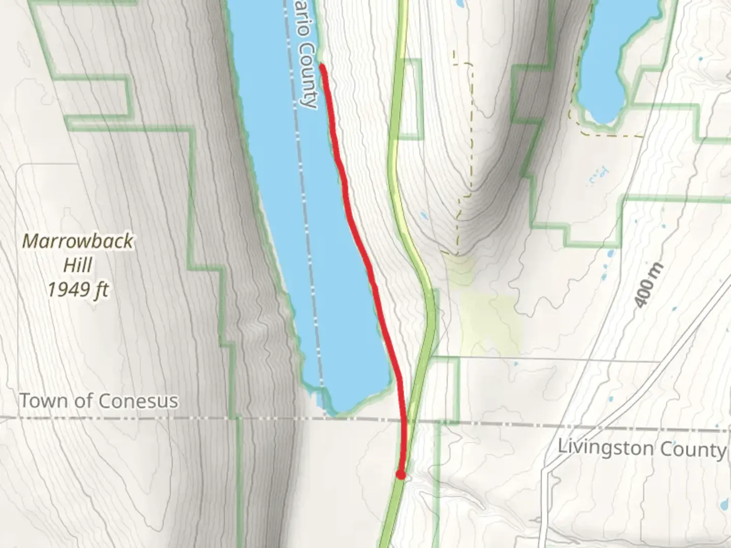 An image depicting the trail Hemlock Lake South Shore Short Trail and its surrounding area.