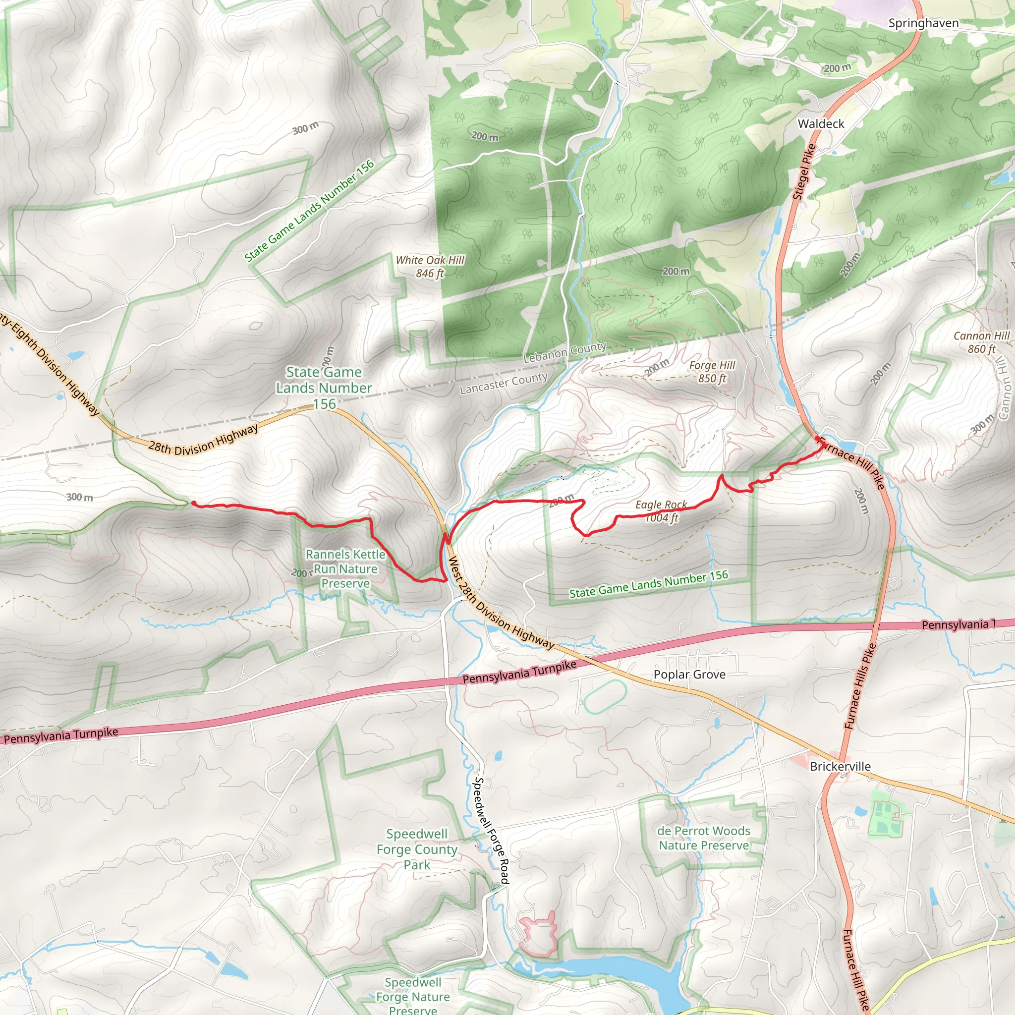 Eagle Rock via Horse-Shoe Trail mobile static map