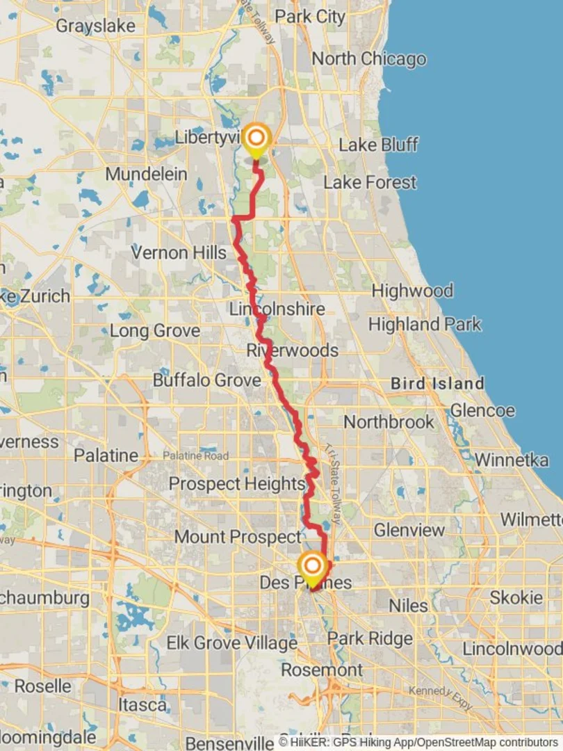 Des Plaines River Trail from North Saint Marys Road Lake County Il