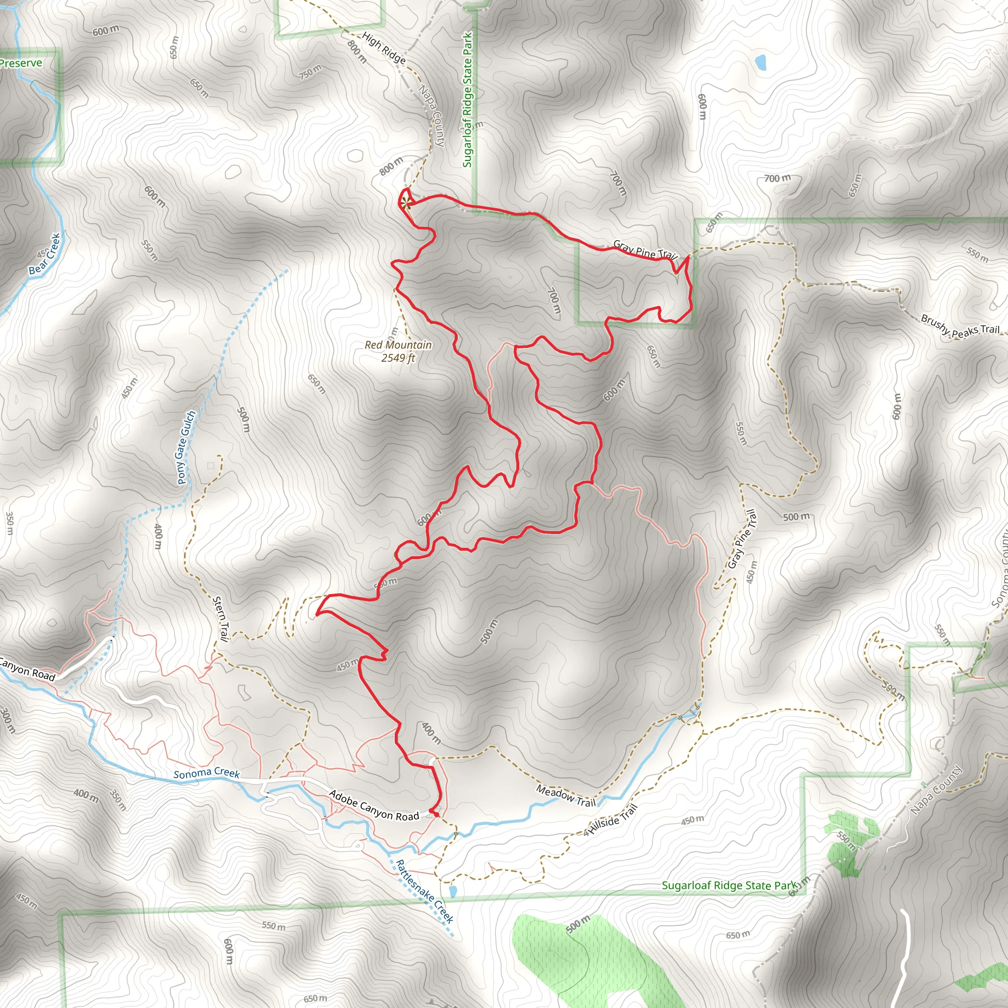 Lower Bald Mountain Trail, Red Mountain Trail and Headwaters Loop Trail mobile static map