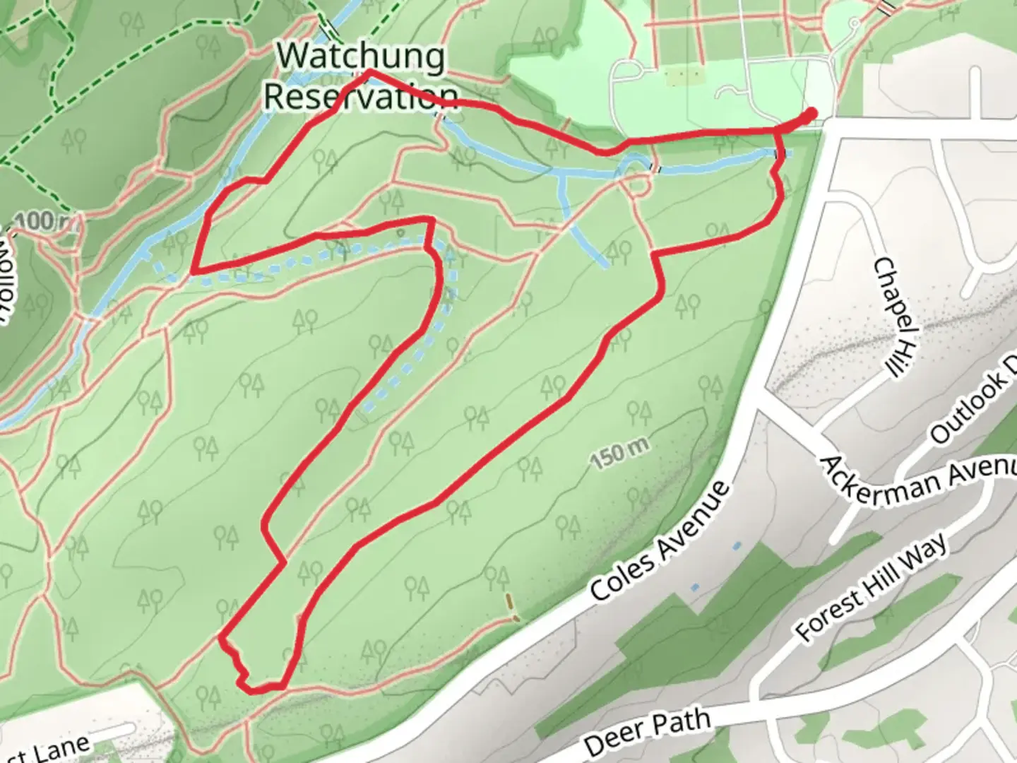 An image depicting the trail Purple and Orange Loop Trail and its surrounding area.
