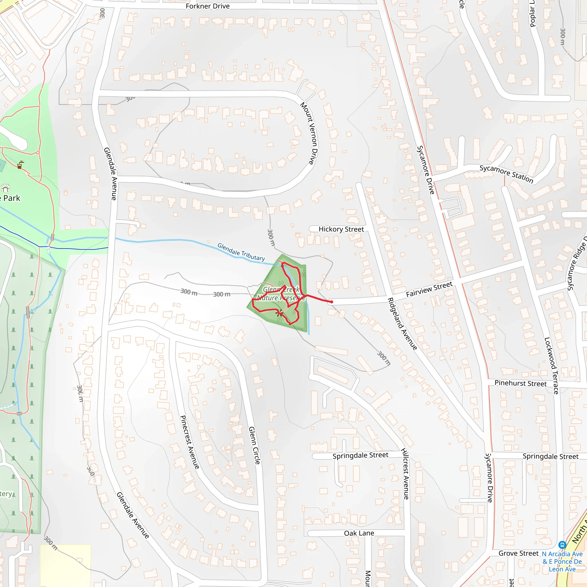 Glenn Creek Nature Preserve Loop mobile static map