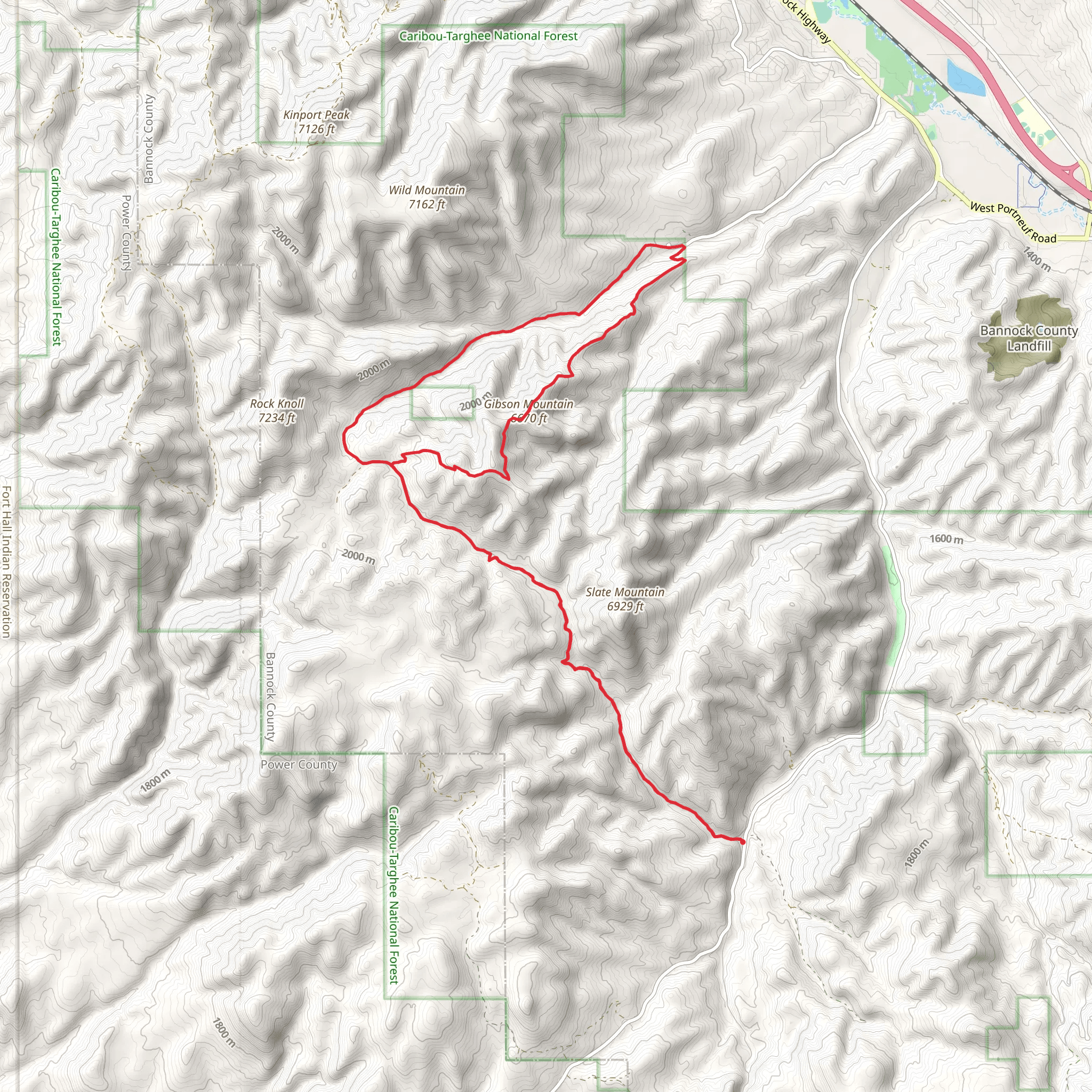 Gibson Mountain via West Fork Trail mobile static map