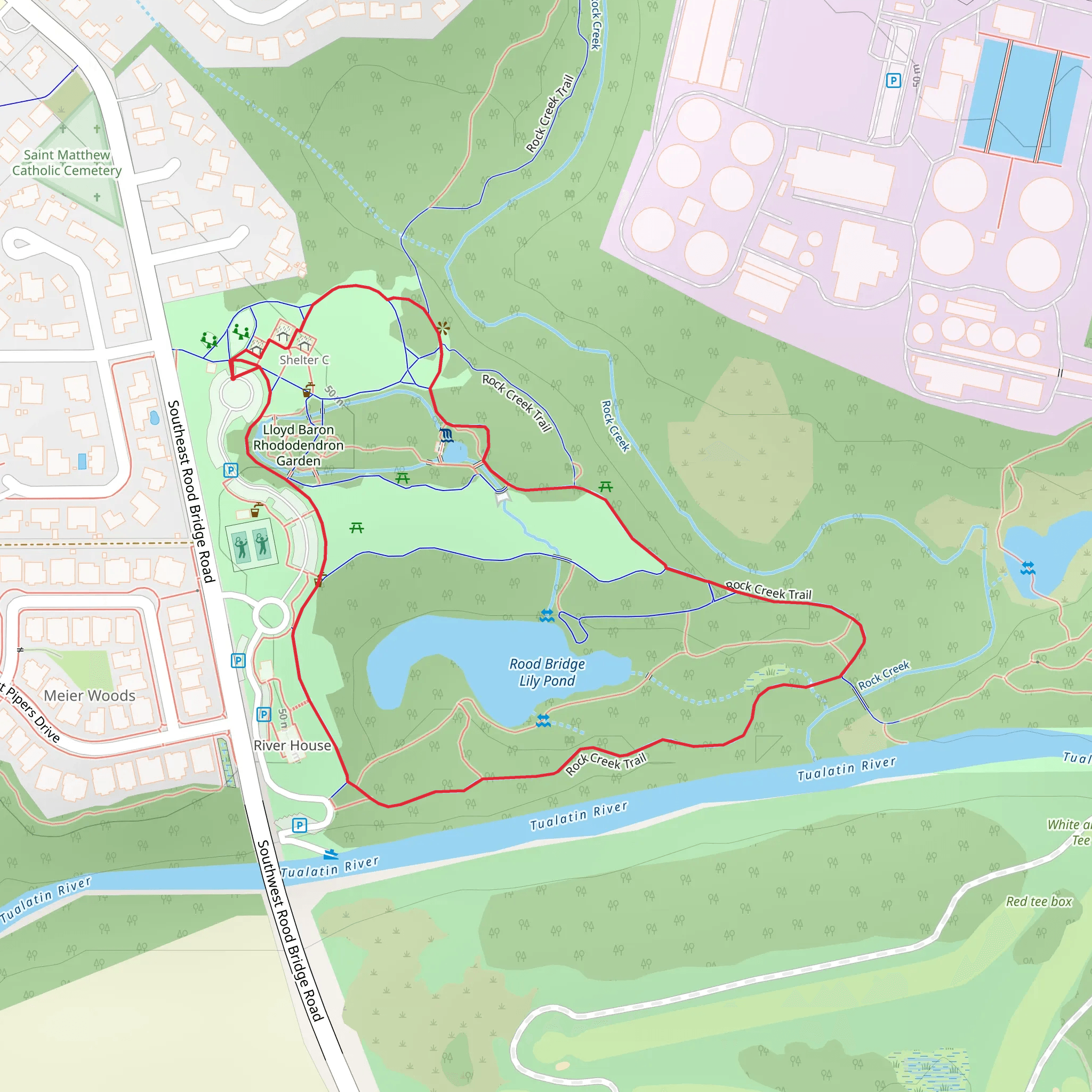 Rood Bridge Lily Pond Loop mobile static map