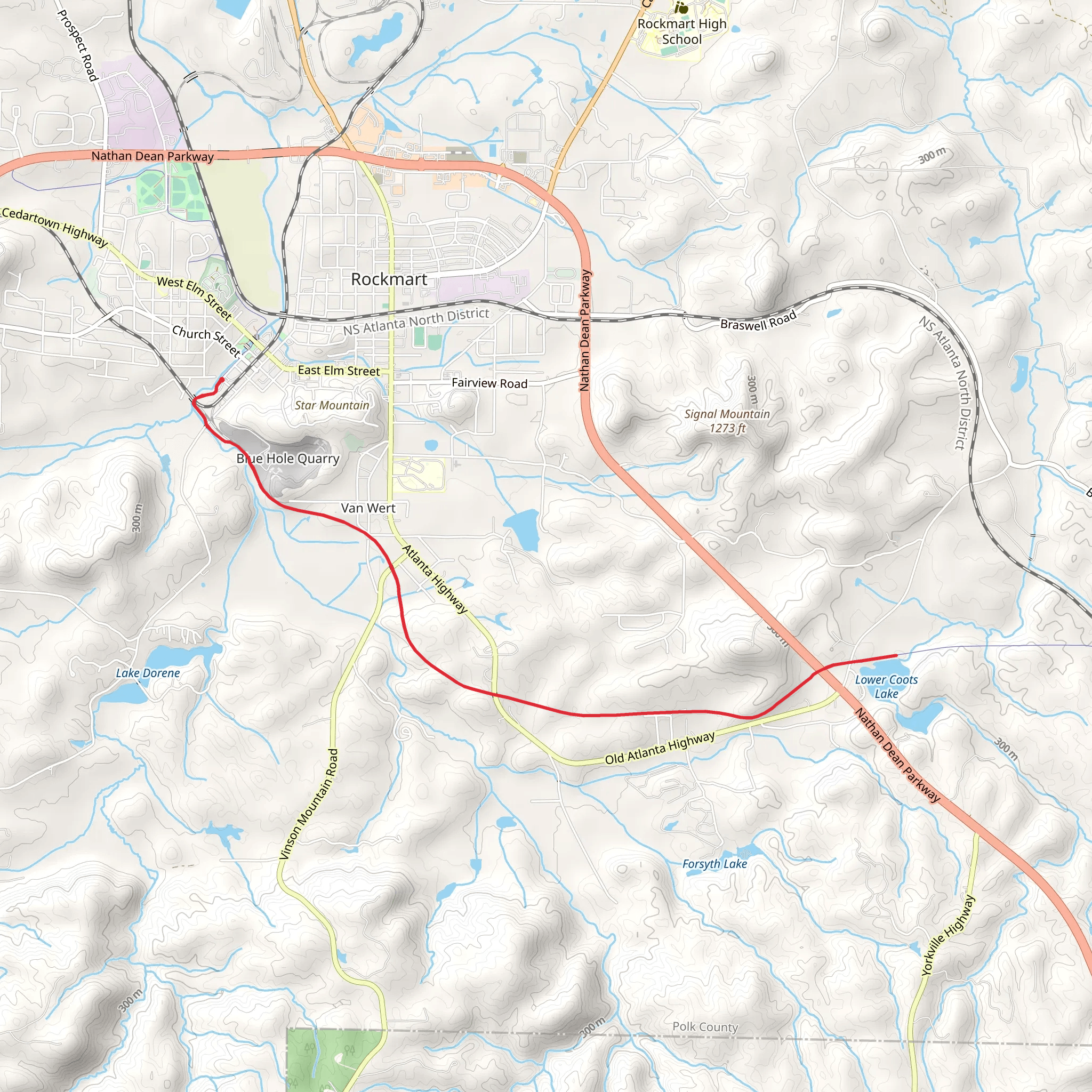 Silver Comet Trail mobile static map