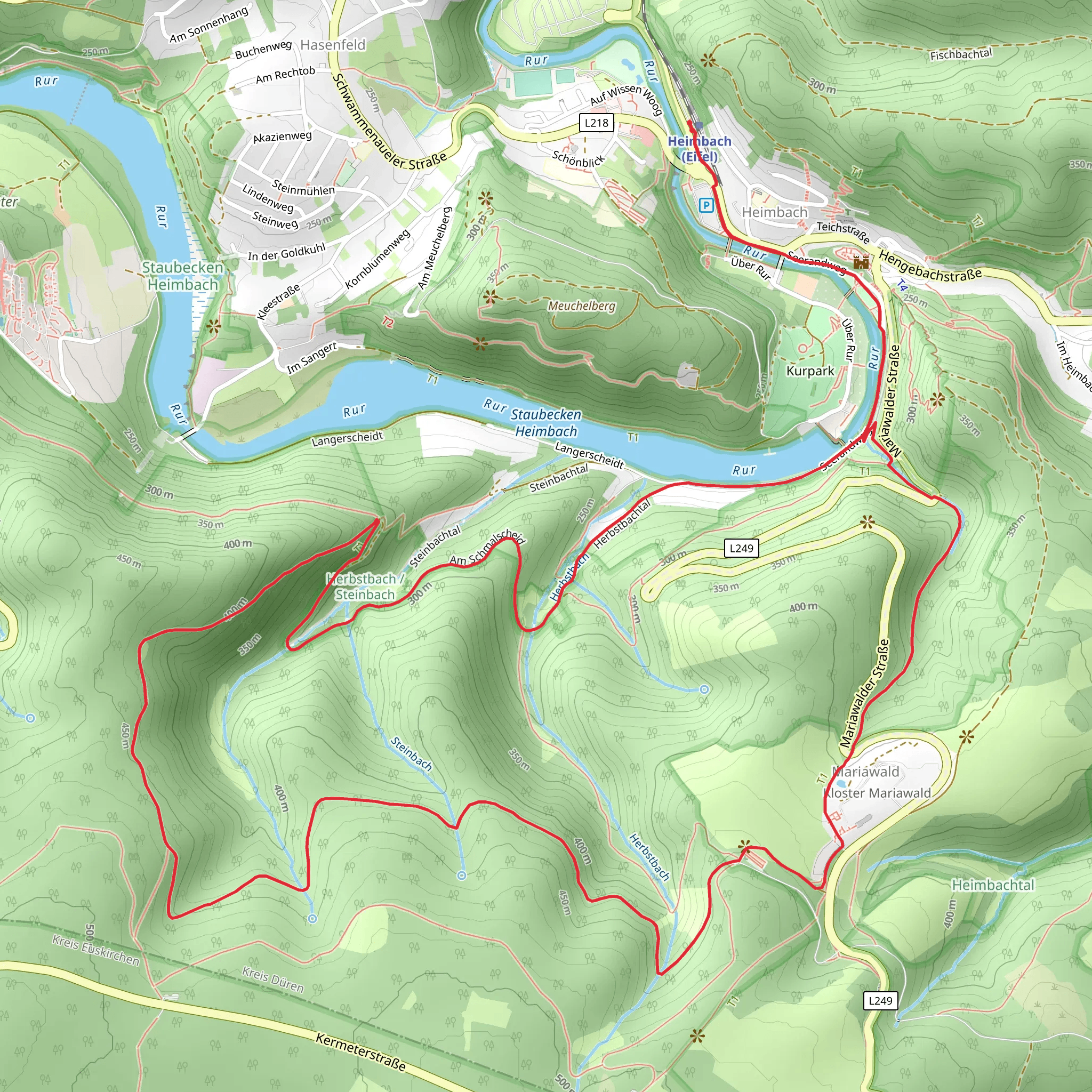 Heimbach Rundweg T5 and Wildnis Loop Trail mobile static map