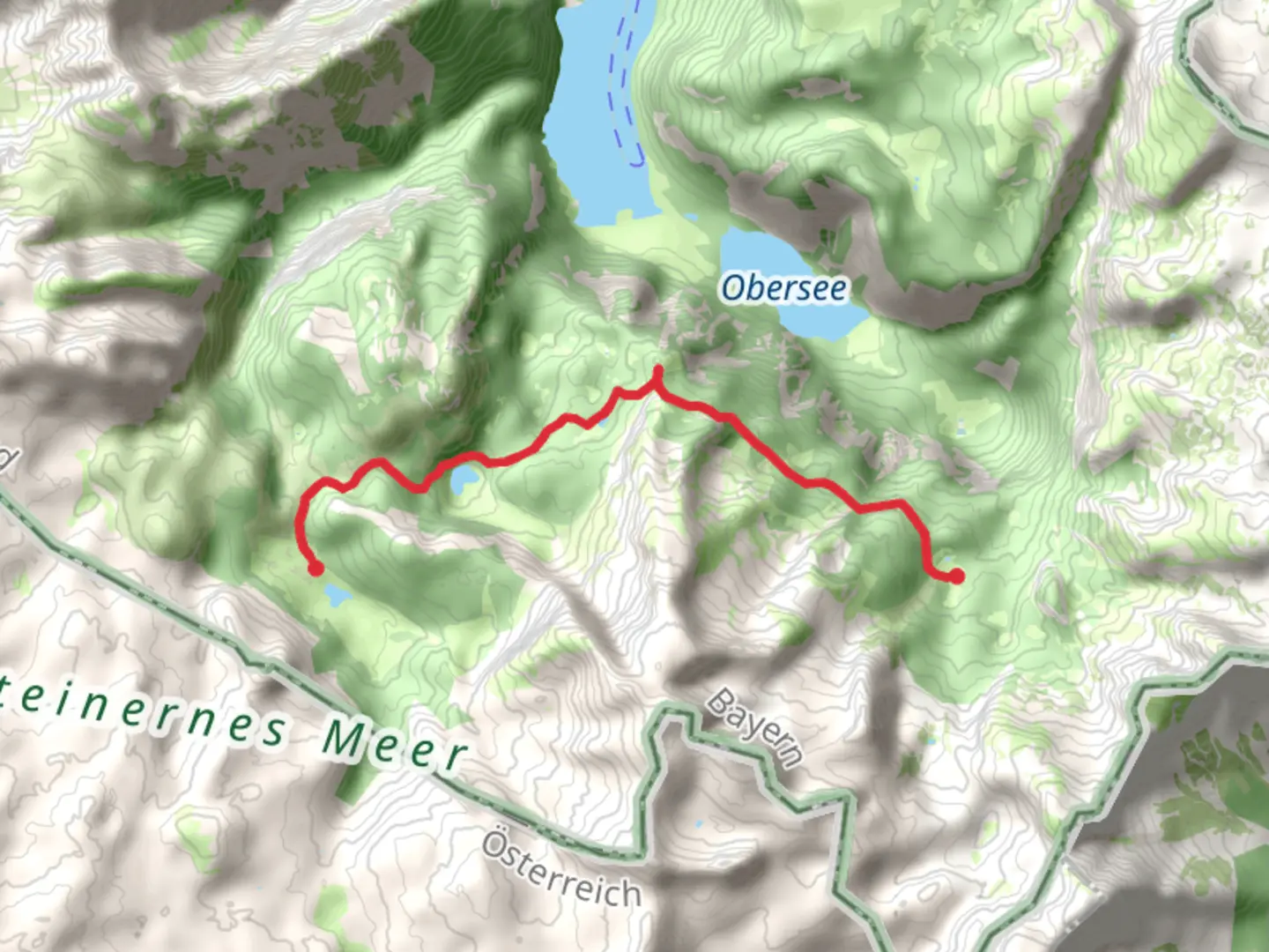 An image depicting the trail Halsköpfl, Schwarzsee and Unterirdischer Abfluss via AV Weg and its surrounding area.