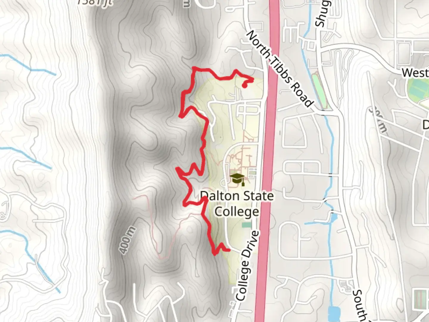 An image depicting the trail Dalton State Trail and its surrounding area.