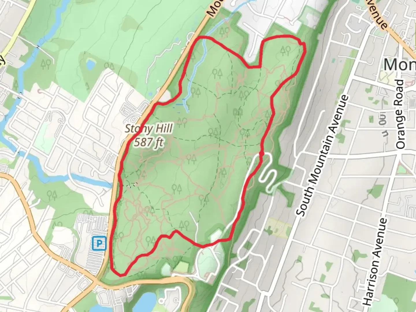 An image depicting the trail Eagle Rock Reservation - Stony Hill Loop and its surrounding area.