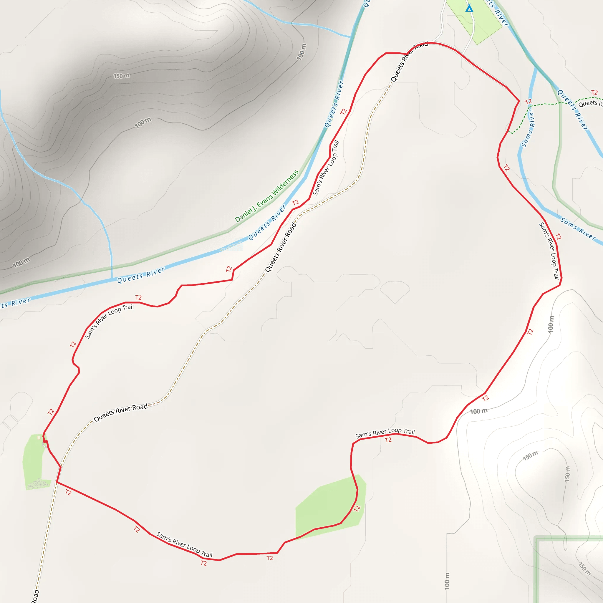 Sams River Loop Trail mobile static map