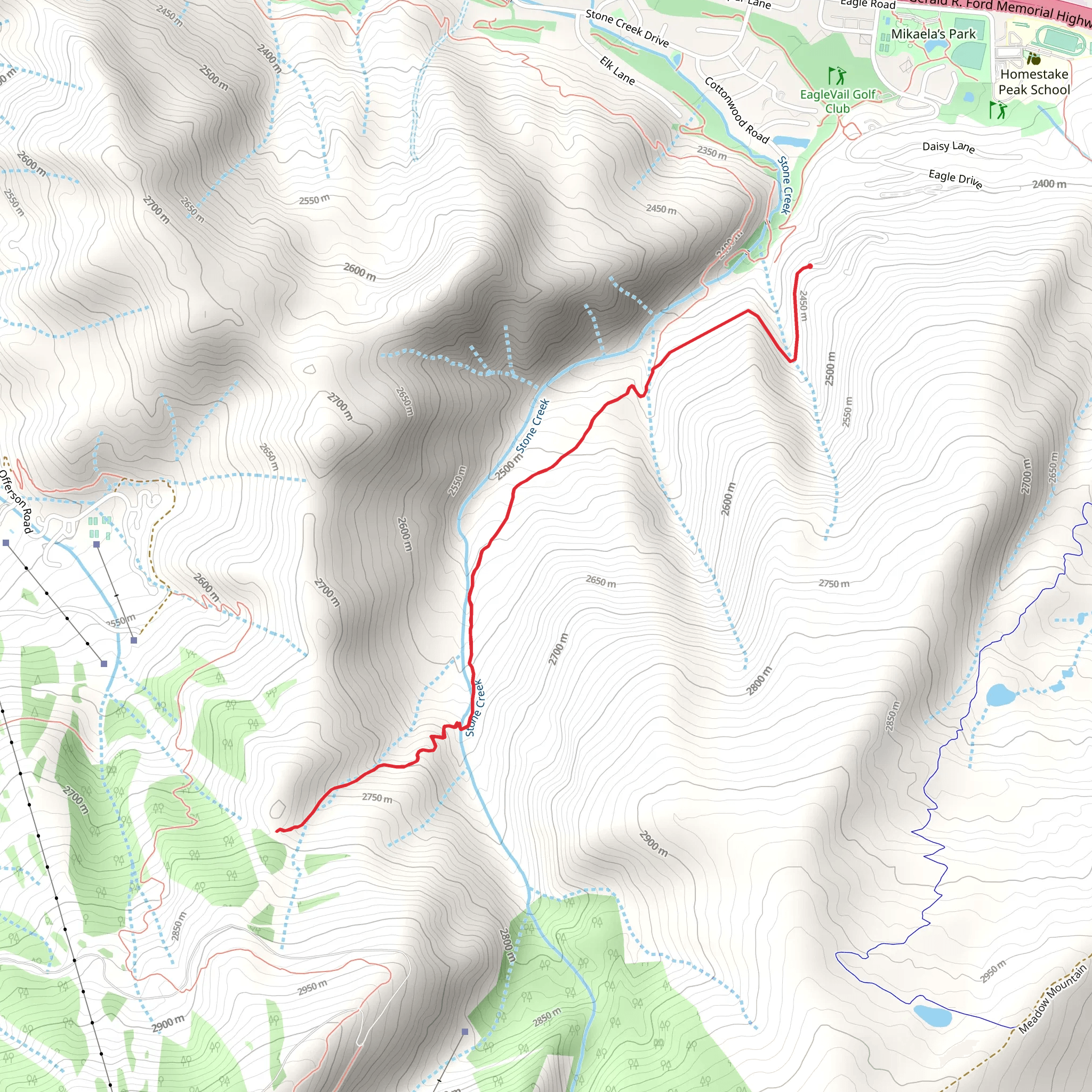 Paulie’s Plunge-Stone Creek mobile static map