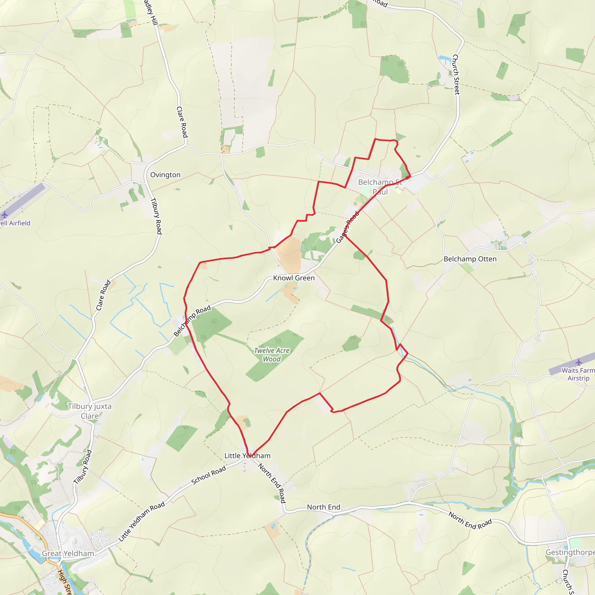 Belchamp St Paul Loop mobile static map