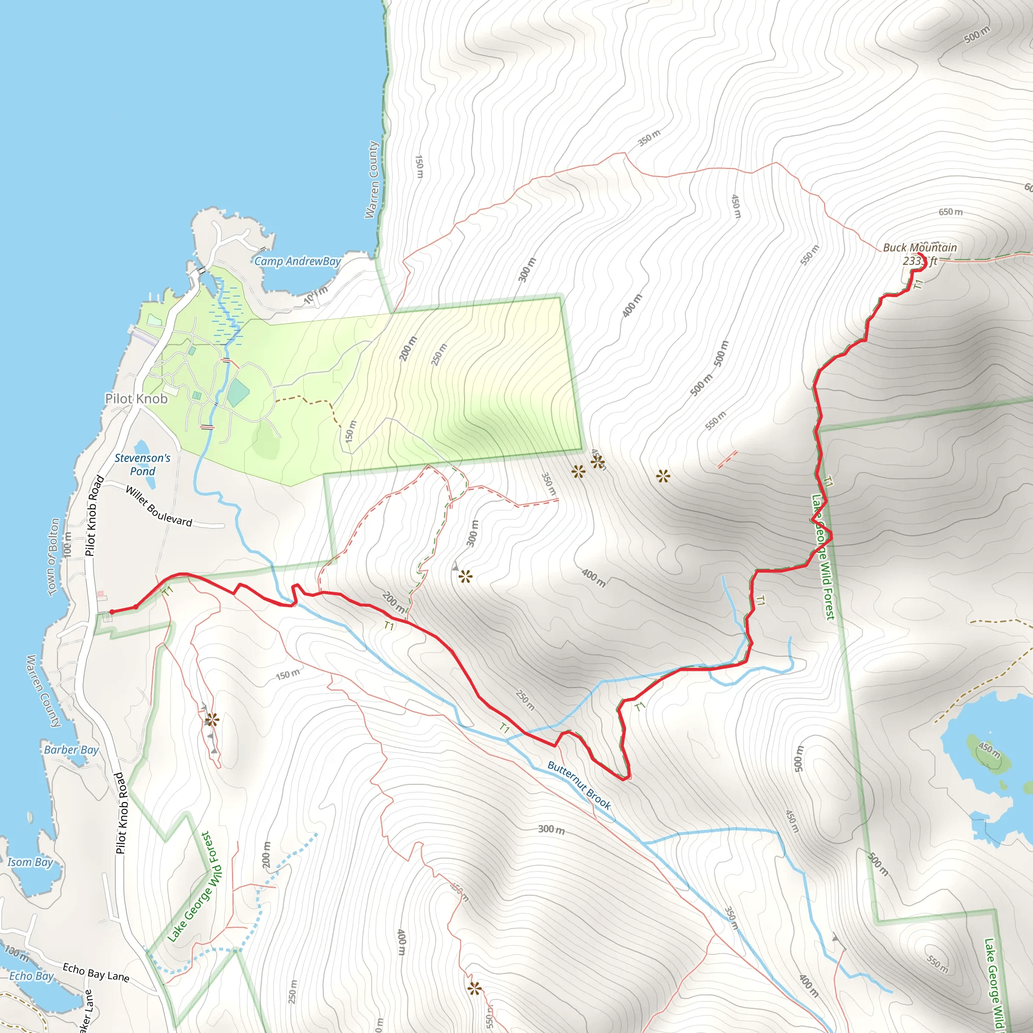 Buck Mountain Trail mobile static map