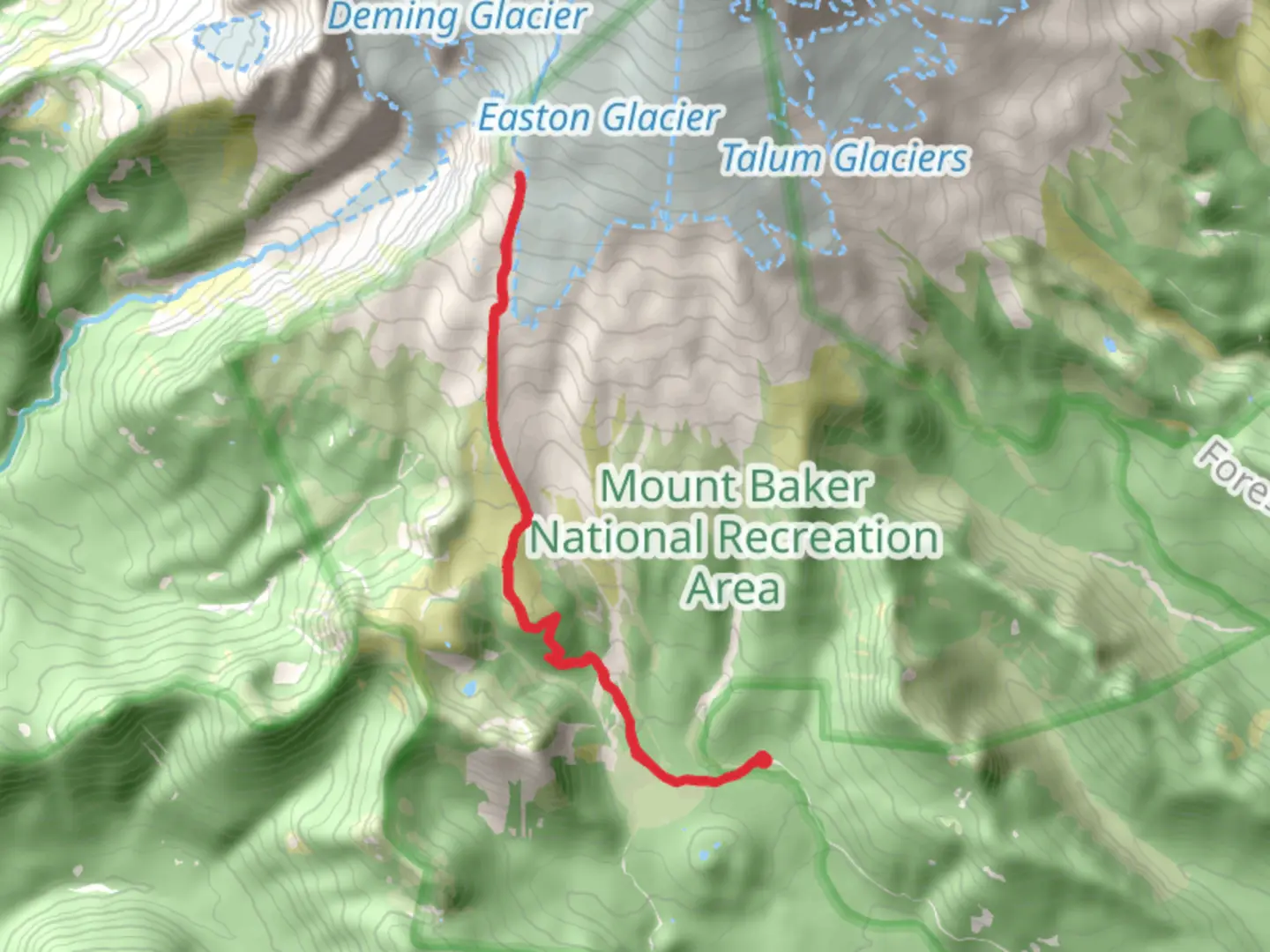 An image depicting the trail Walk to Easton Glacier and its surrounding area.