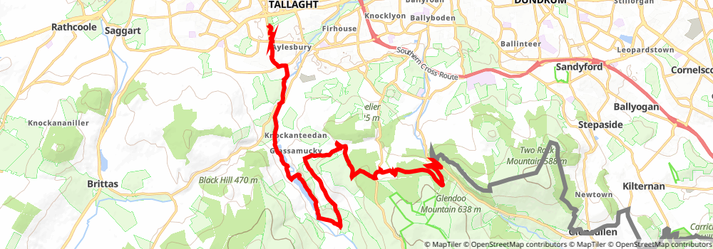 Dublin Mountains Way stage 2 Map