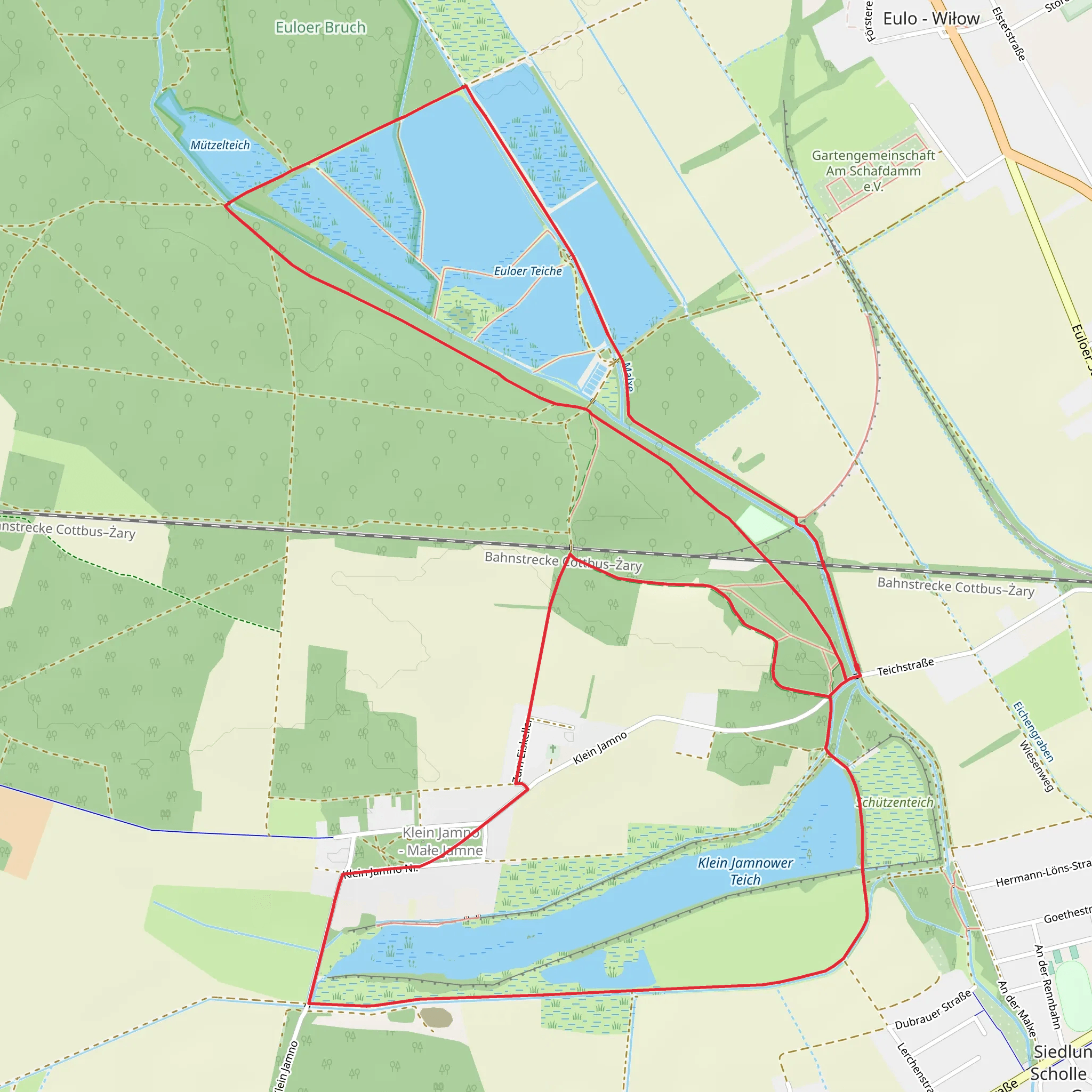Klein Jamnower Teich and Euloer Teiche Loop mobile static map