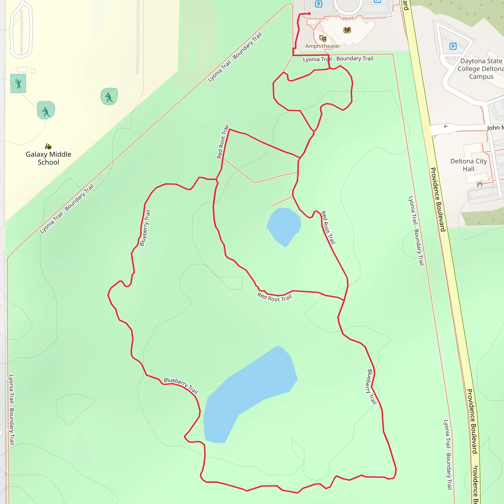 Rusty Lyonia, Red Root and Blueberry Loop Trail mobile static map