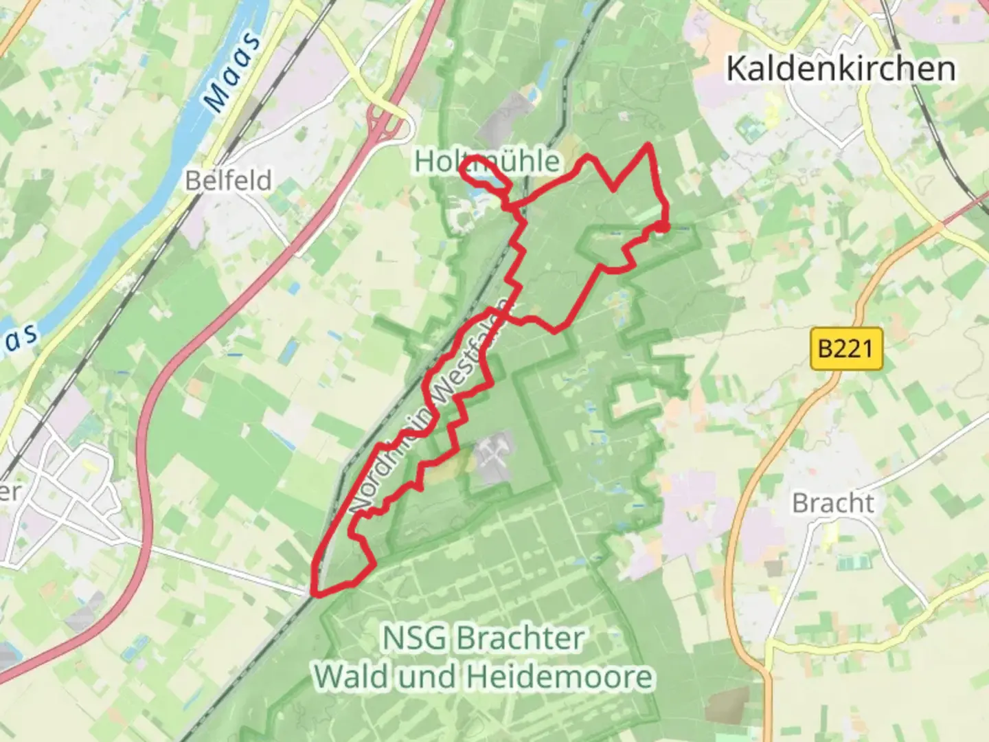 An image depicting the trail NSG Schlucht and Ravens Heide Loop and its surrounding area.
