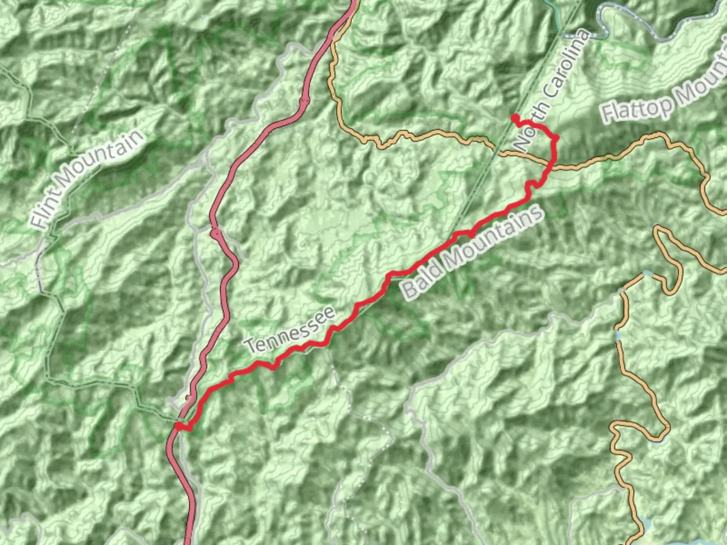 An image depicting the trail Big Bald-Little Bald-High Rocks via Appalachian Trail and its surrounding area.