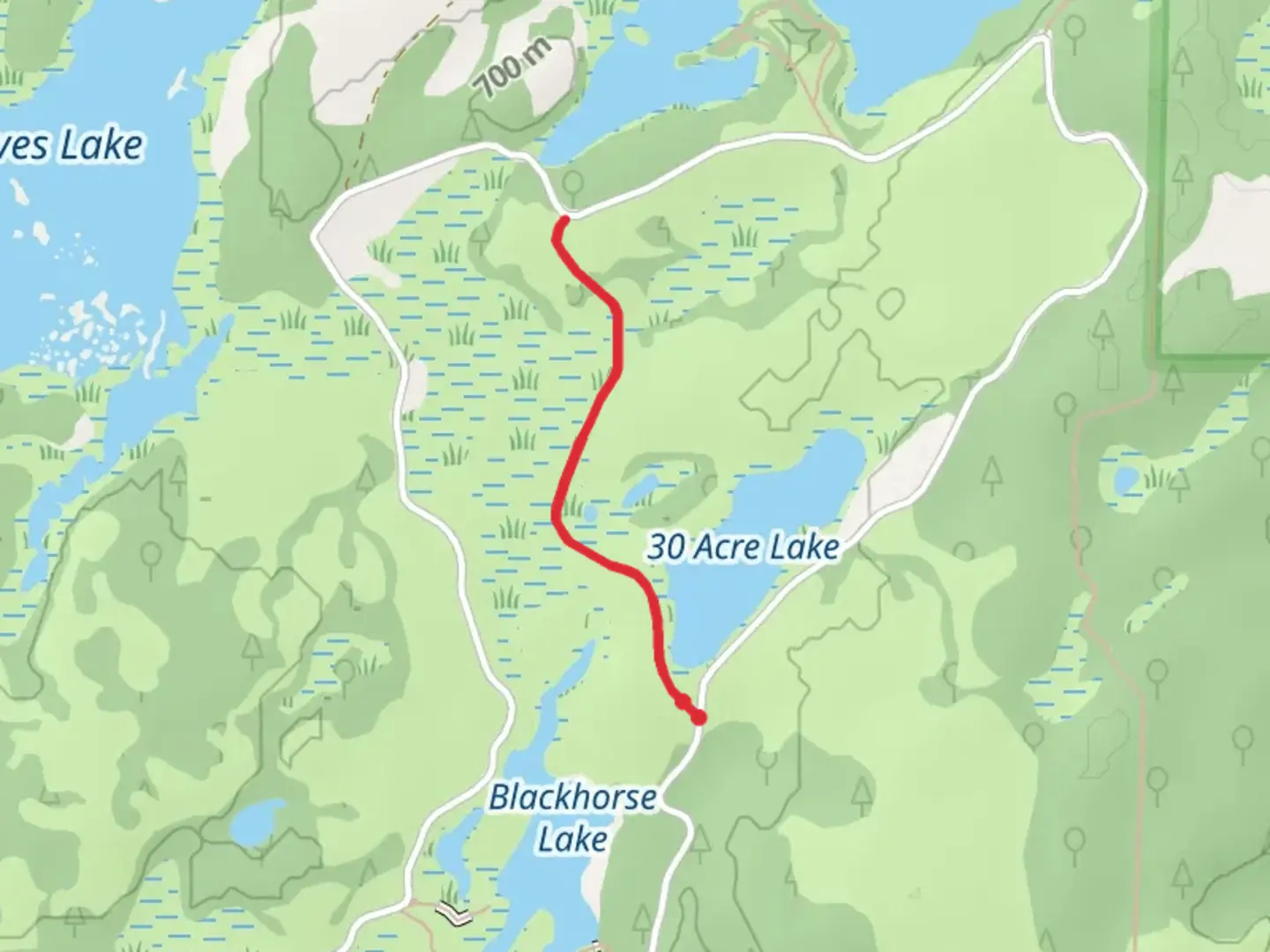 An image depicting the trail 30 Acre Lake Hiking Trail and its surrounding area.
