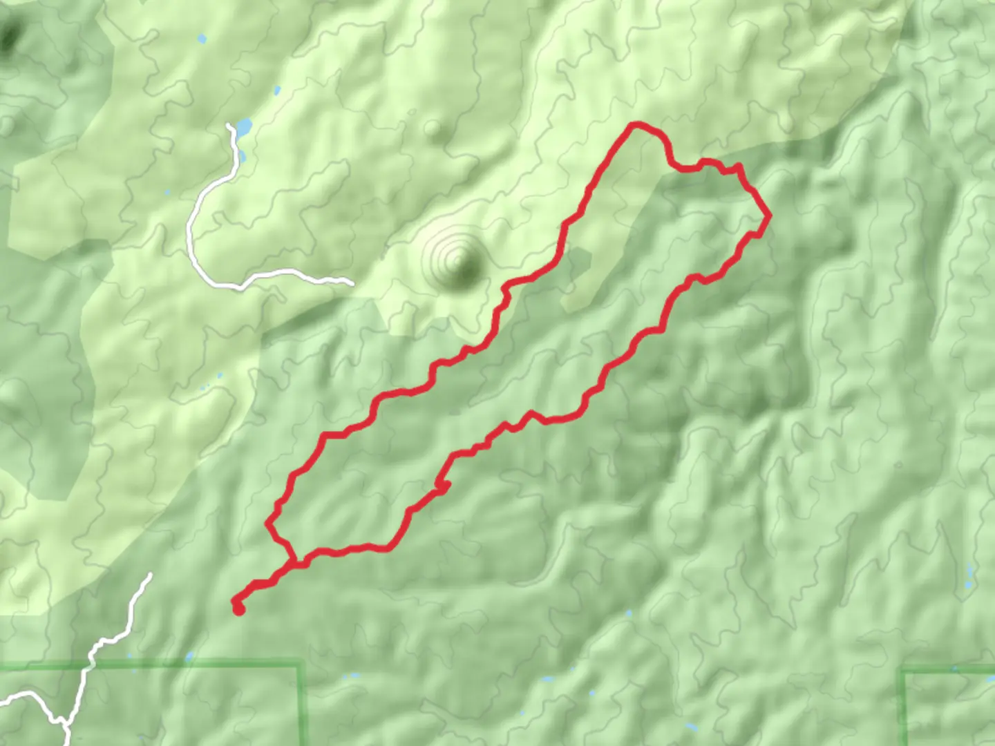 An image depicting the trail Loop around Phantom Creek via Phantom Creek Road and its surrounding area.