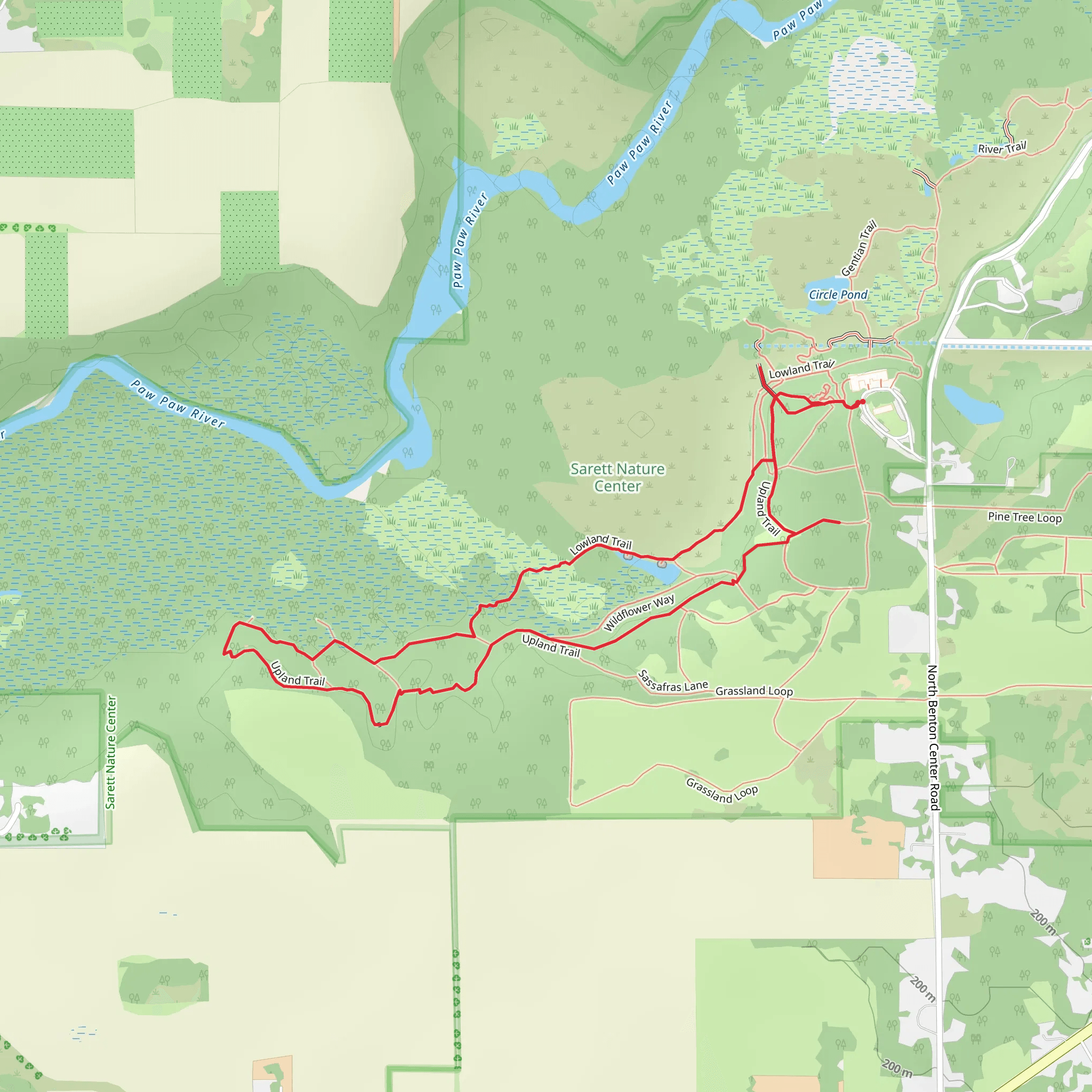 Upland- Lowland Trail and Ridge Loop Trail mobile static map