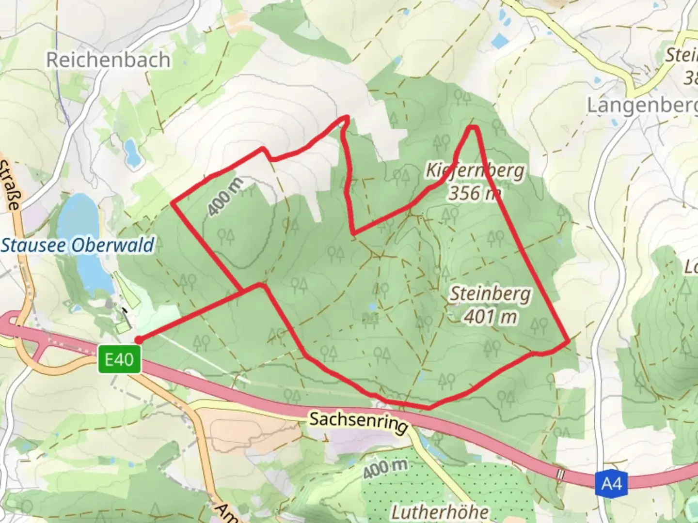 An image depicting the trail Karl May Hohle Loop and its surrounding area.