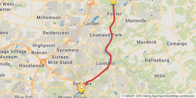 Little Miami Scenic Trail stage 2 Map