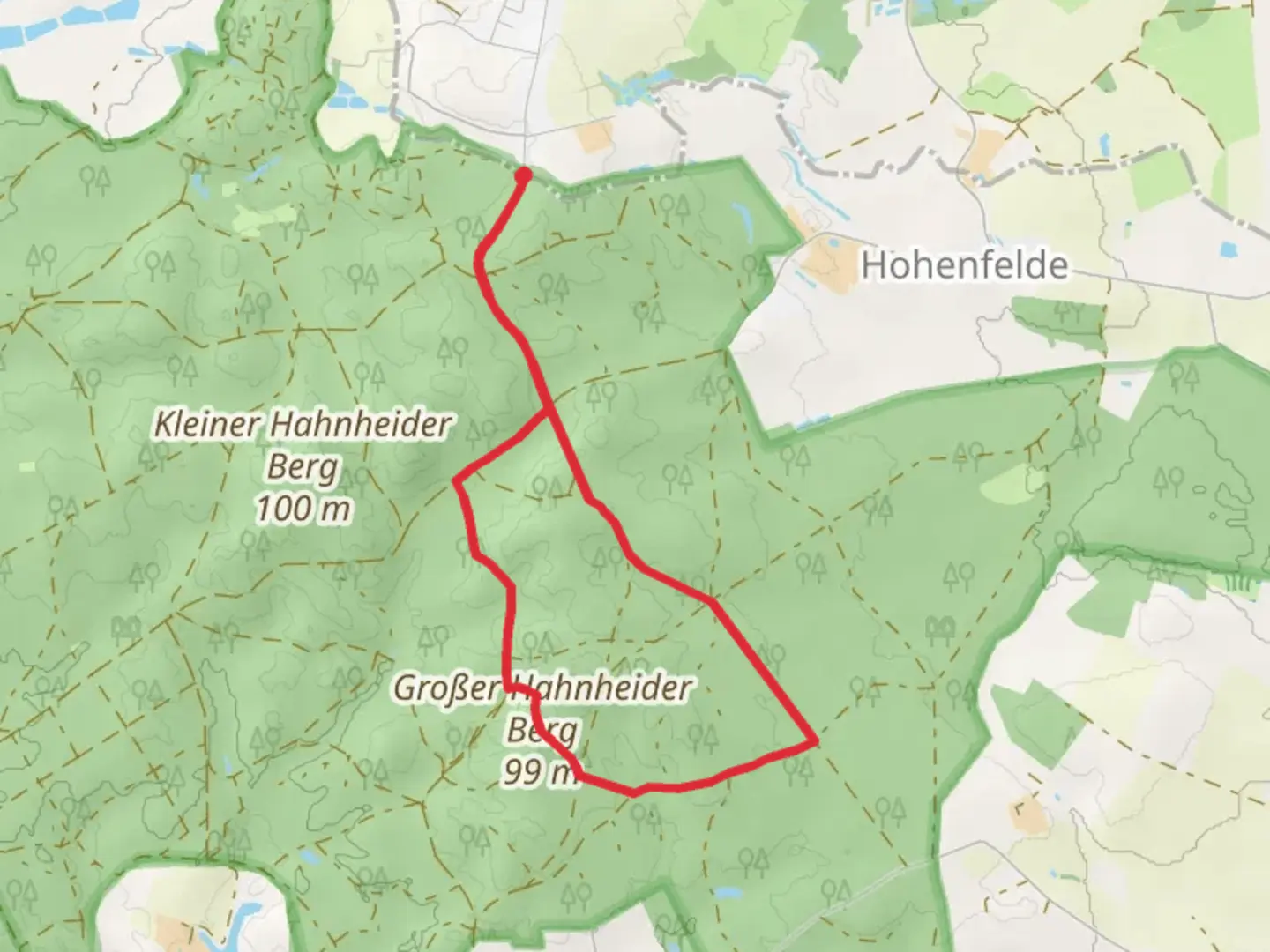 An image depicting the trail Hahnneider Berg Loop and its surrounding area.