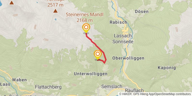 Alpe - Adria Trail spur 1 Map