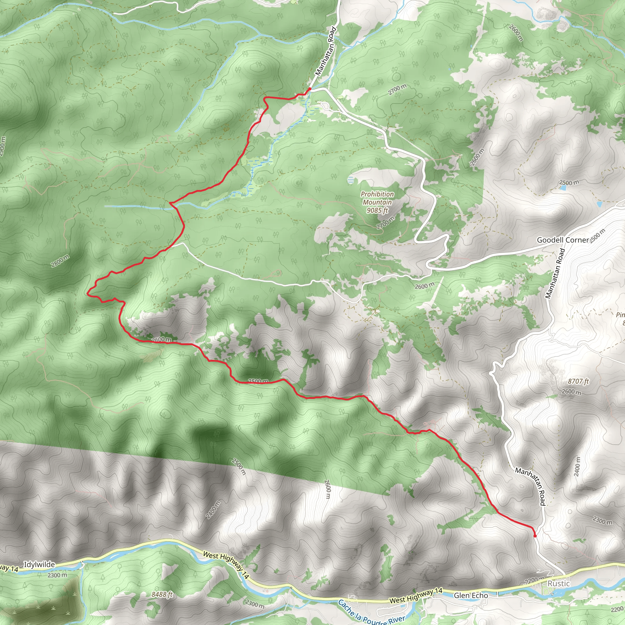 Sevenmile Road mobile static map