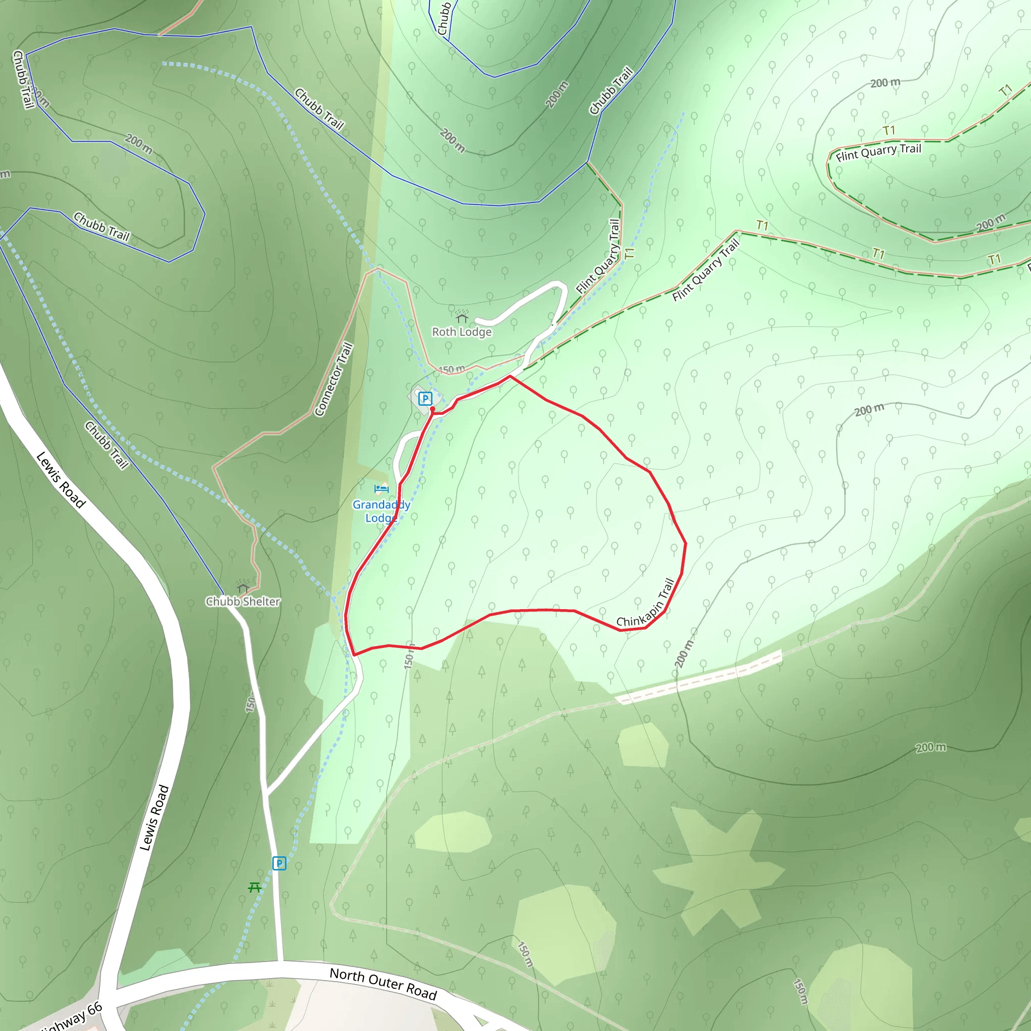 Chinkapin Loop Trail mobile static map