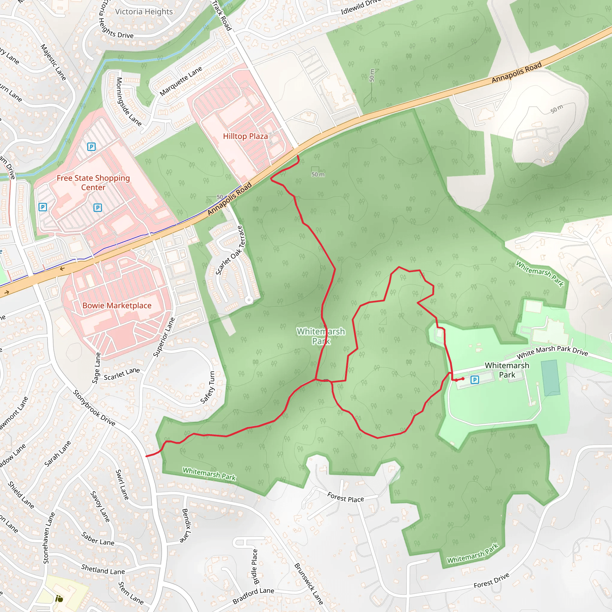 Whitemarsh Park Loop mobile static map