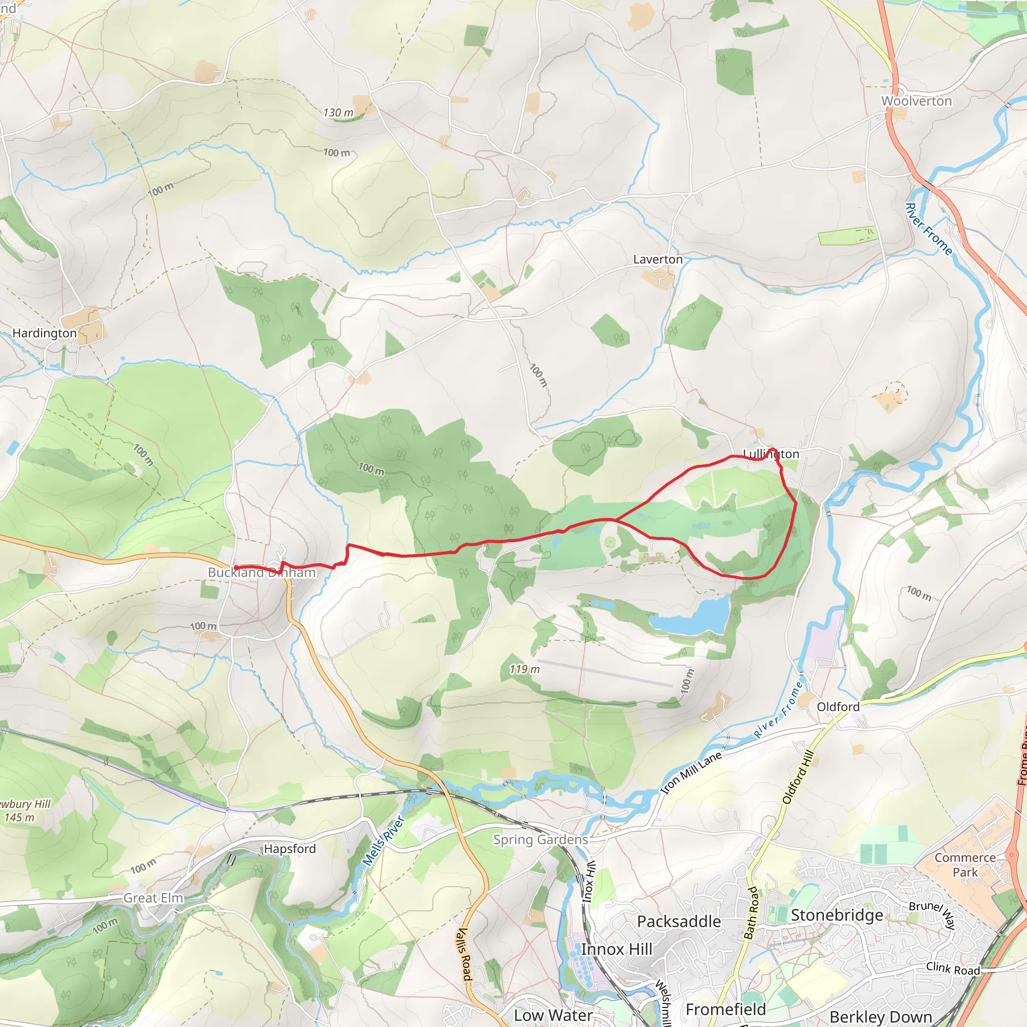 Orchardleigh Golf Club Loop from Buckland Dinham mobile static map