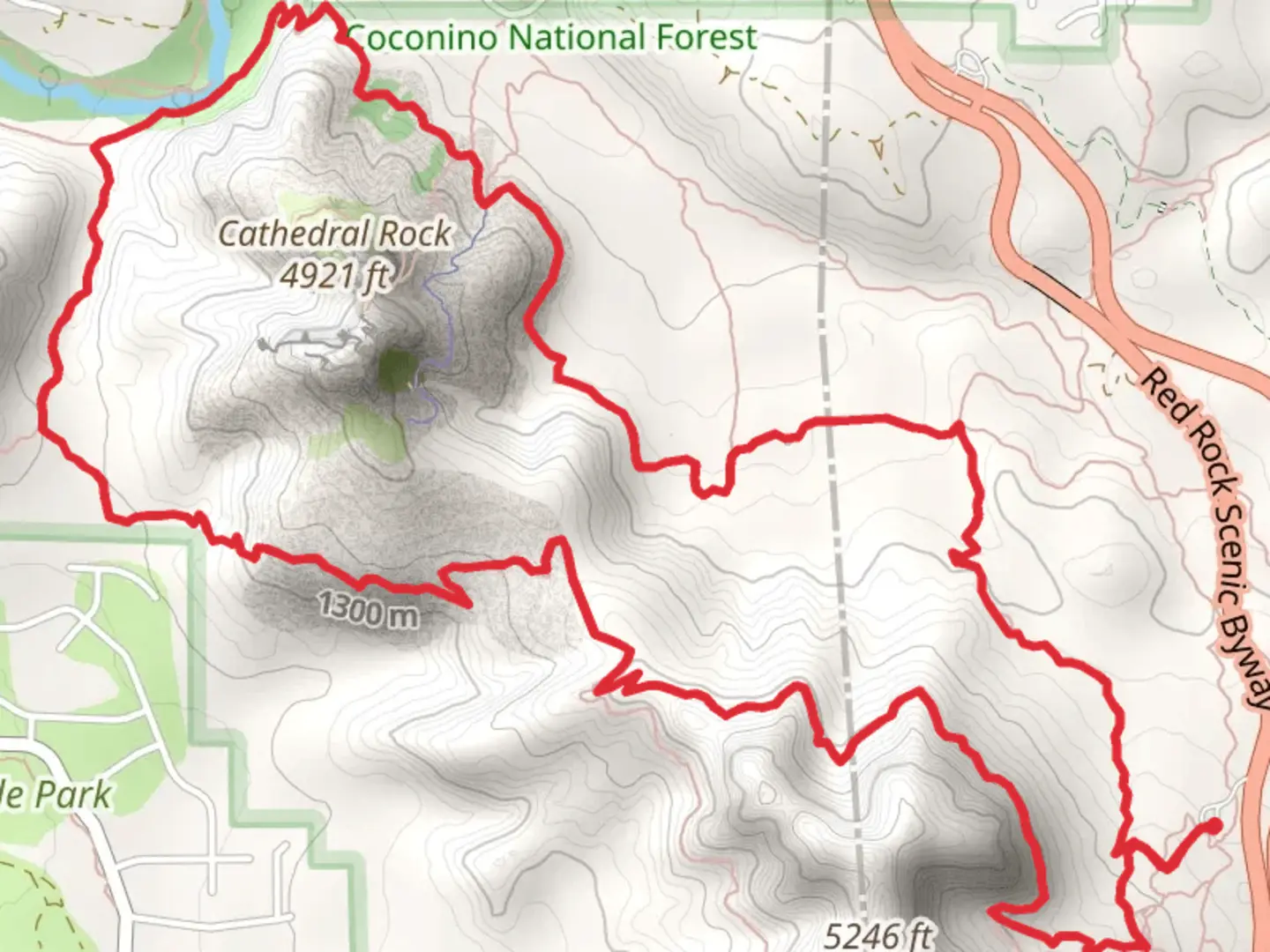 An image depicting the trail Hiline - Baldwin - Templeton - Slim Shady Loop Trail and its surrounding area.