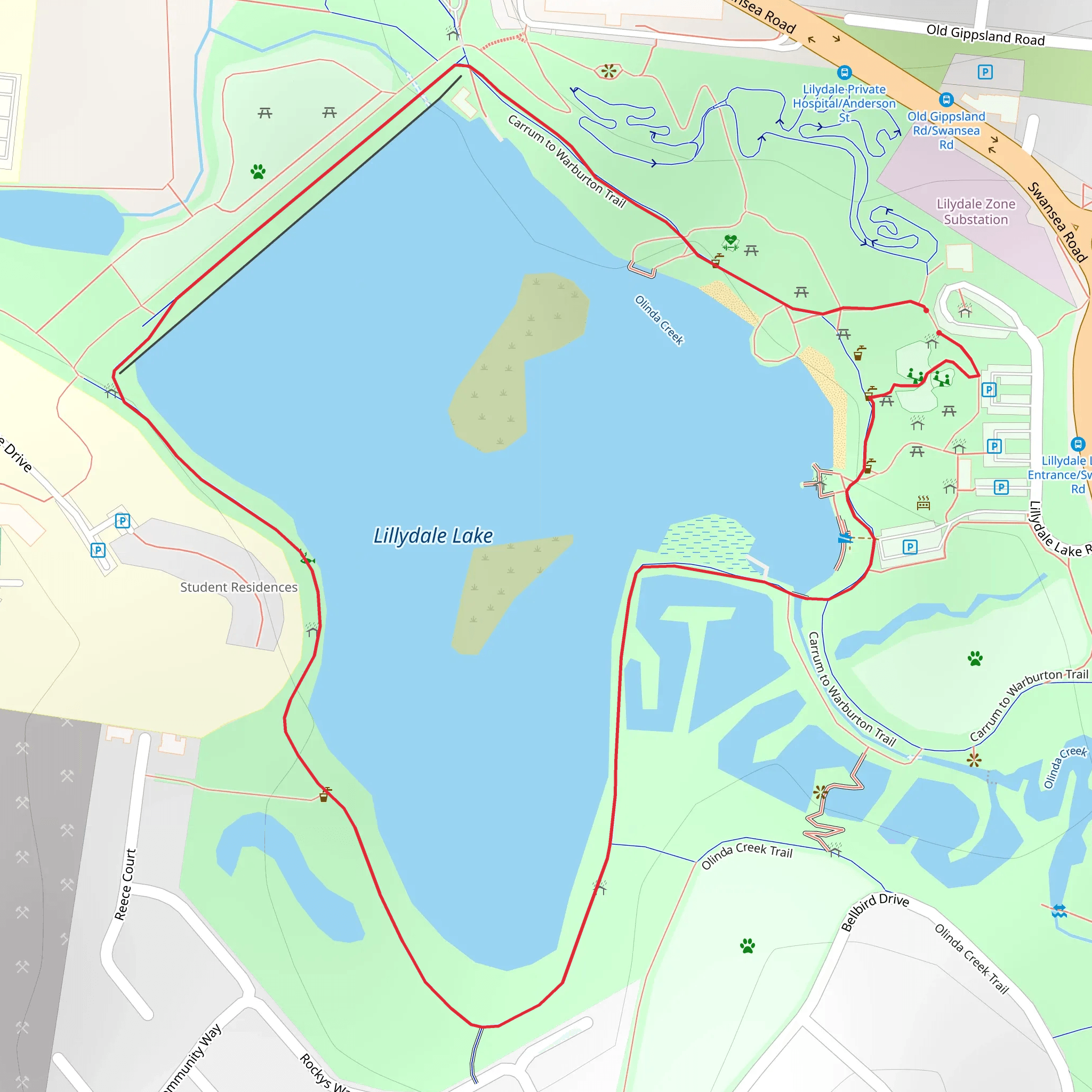 Lillydale Lake Walk mobile static map