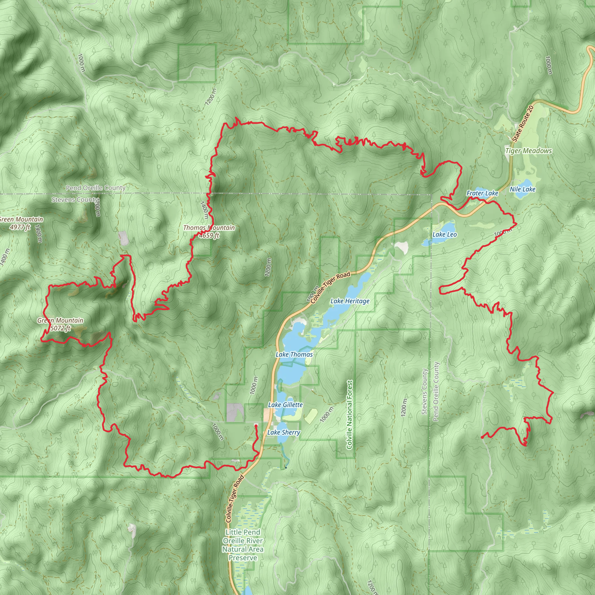 Little Pend Oreille Orv Trail mobile static map