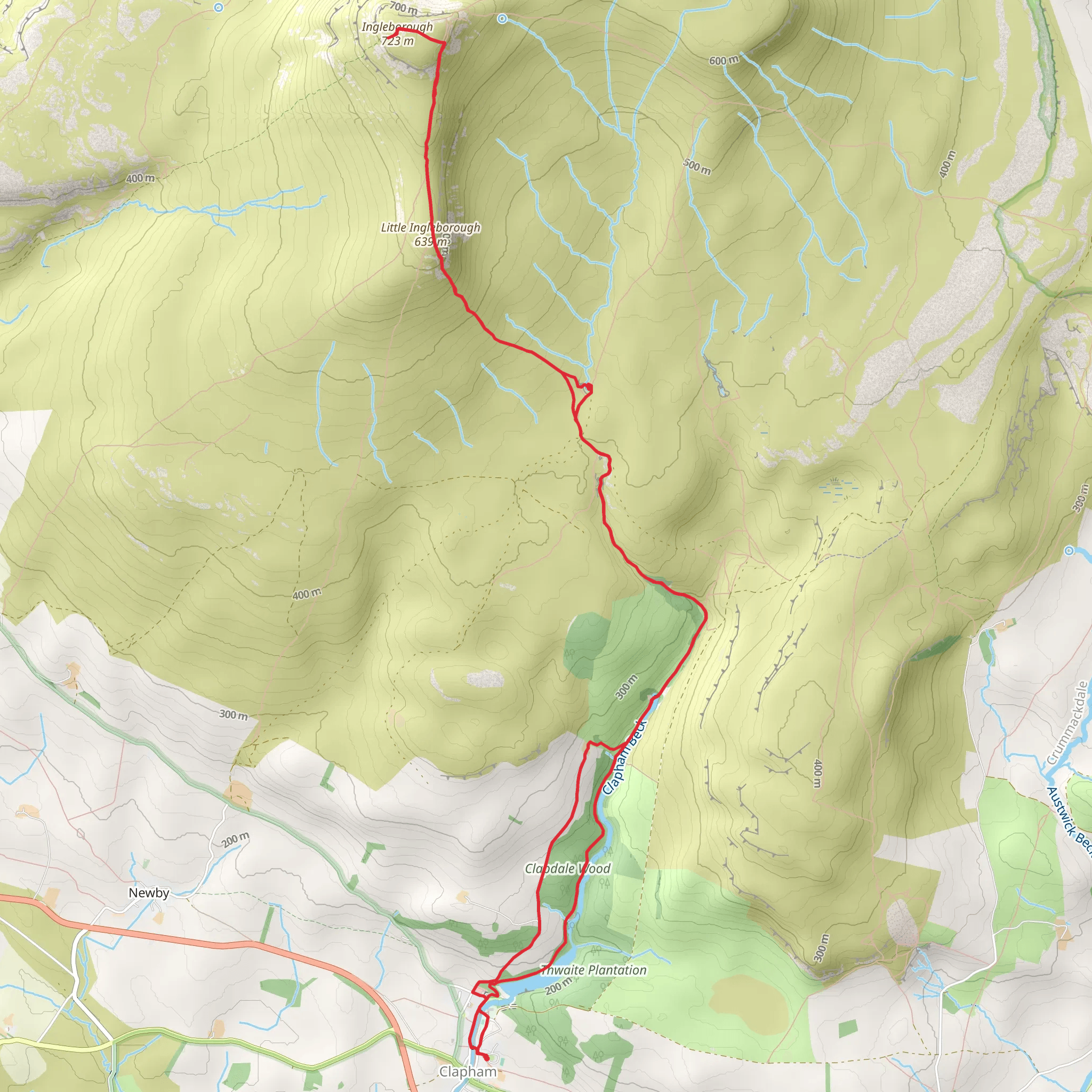 Clapdale Wood, Trow Gill, Gaping Gill and Little Ingleborough Loop mobile static map
