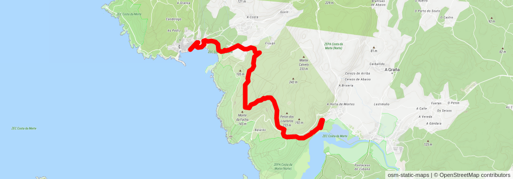PR G 148 Ruta do Mar de Corme e Ribeira do Anllóns stage 2 Map