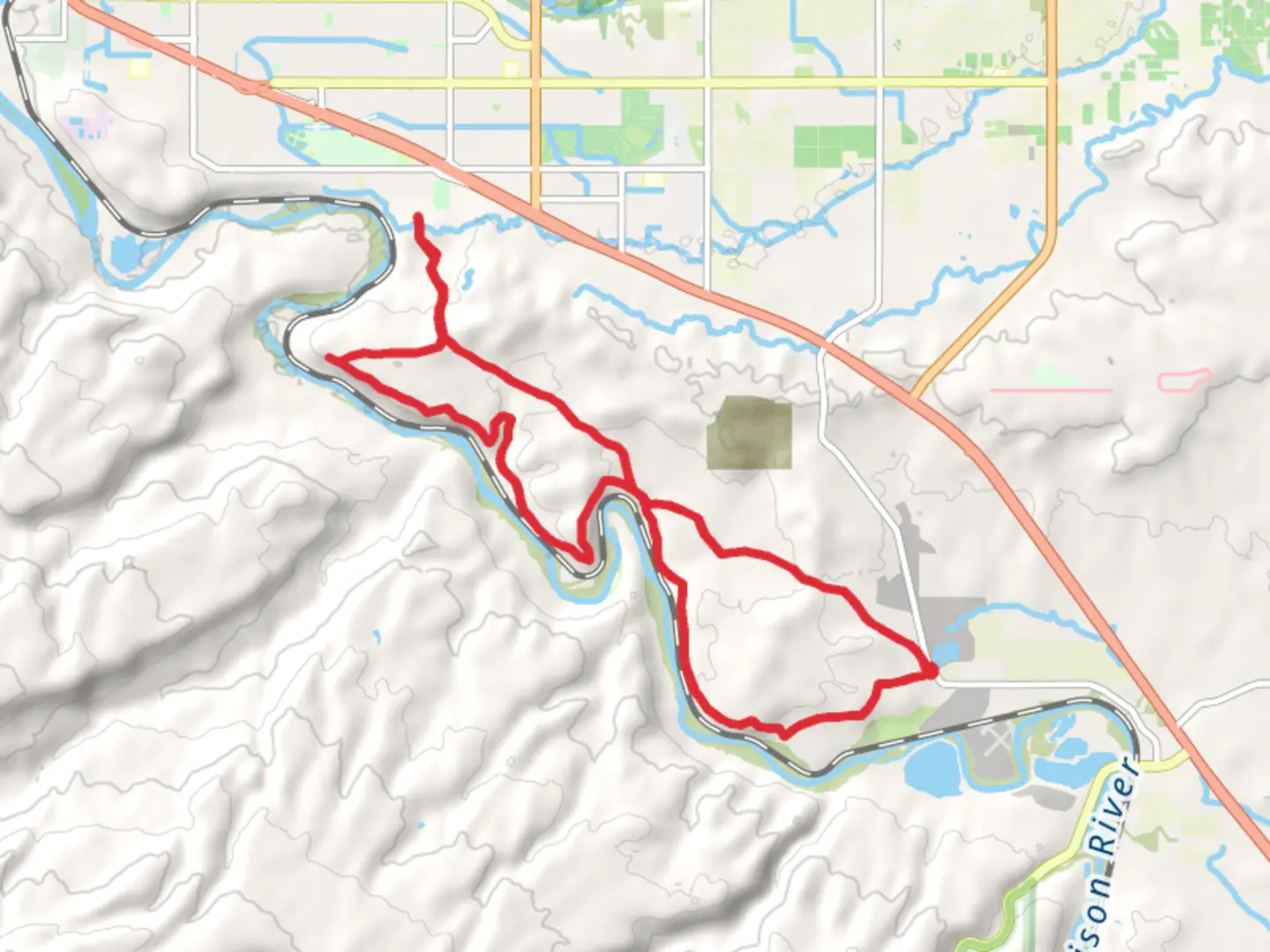 An image depicting the trail Gunnison RIver Bluffs Trail Loop and its surrounding area.