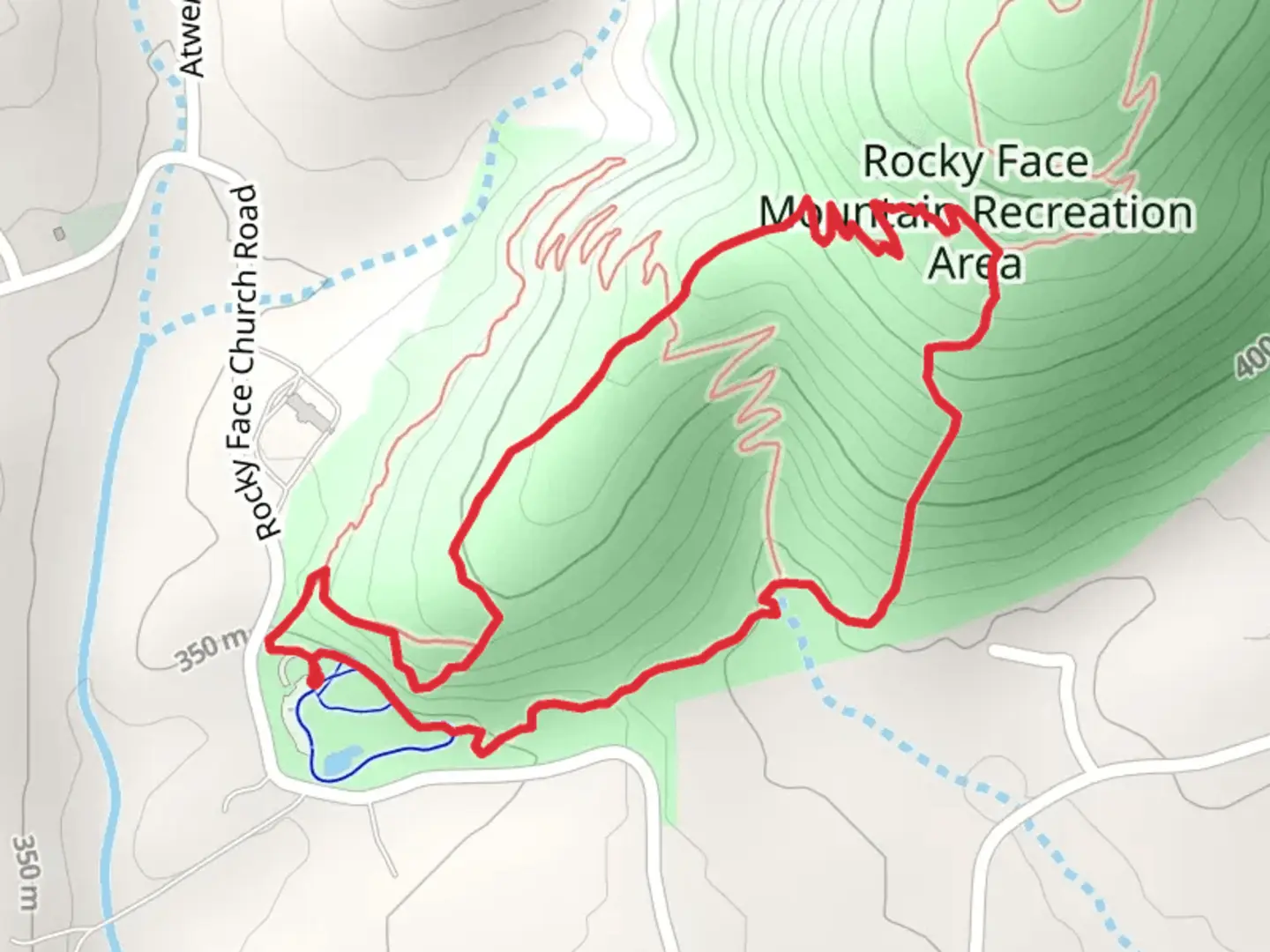 An image depicting the trail Vertical Mile Challenge Trail and Hollow Rock Trail Loop and its surrounding area.